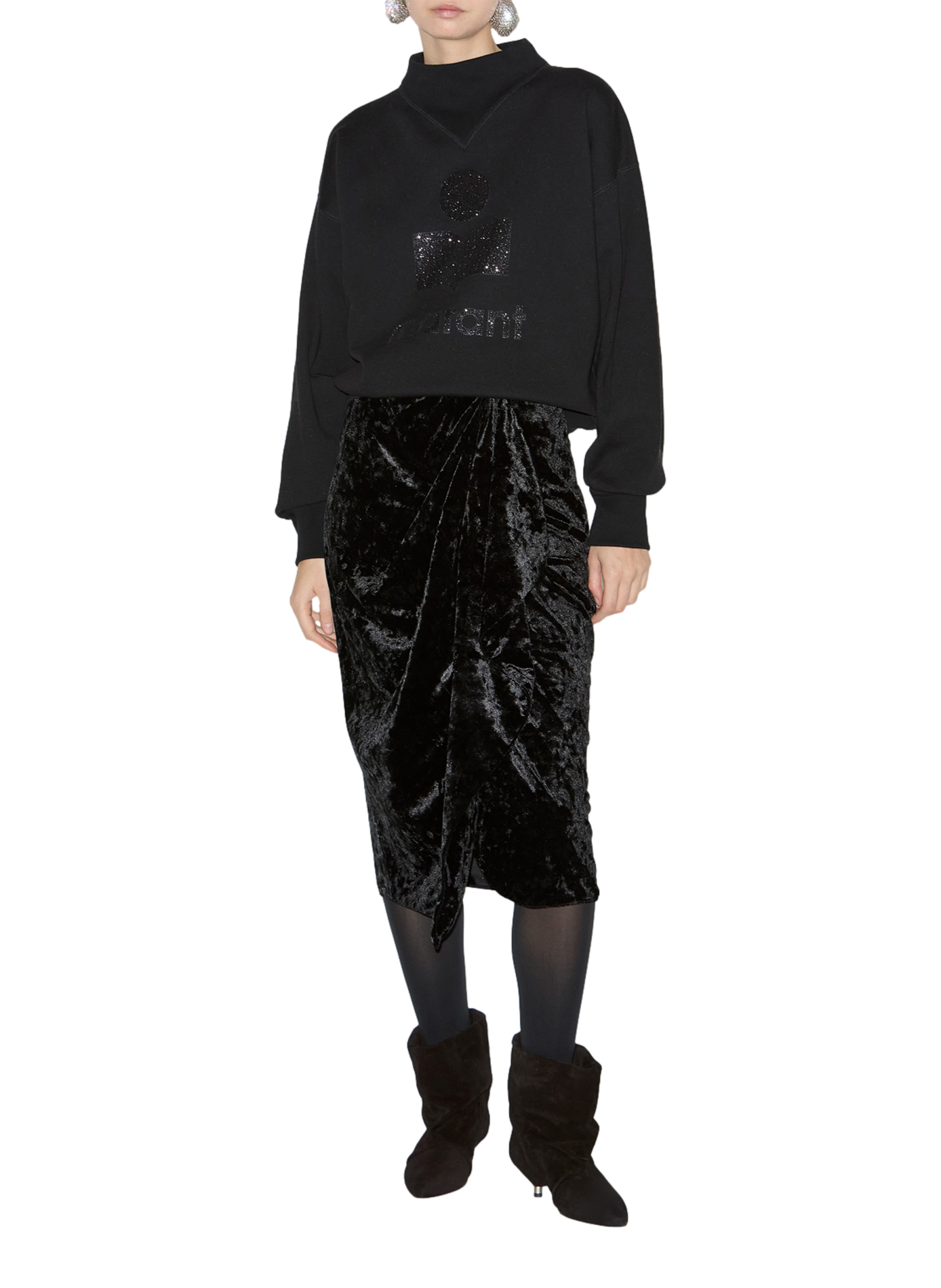 Sweatshirt imprimé Moby en coton mélangé ISABEL MARANT Noir