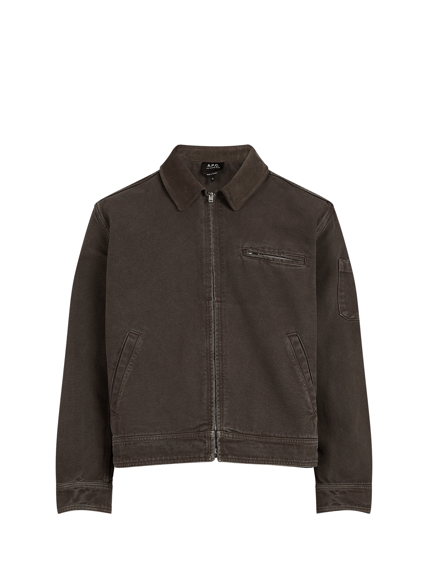 Weite Jacke mit klassischem Kragen aus Baumwolle. A.P.C. Braun