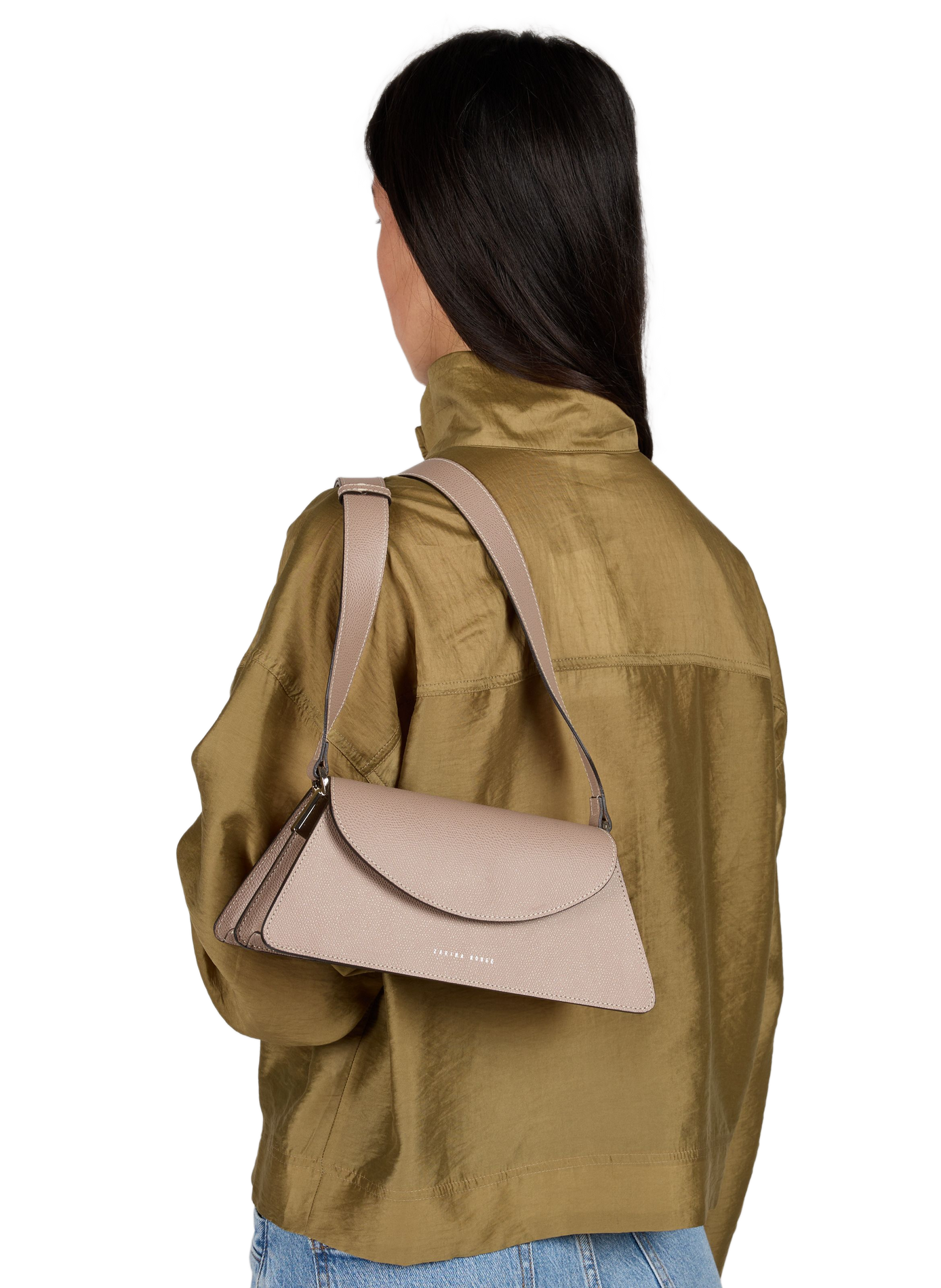 Rosie leather crossbody bag ZARINA ROUGE Beige