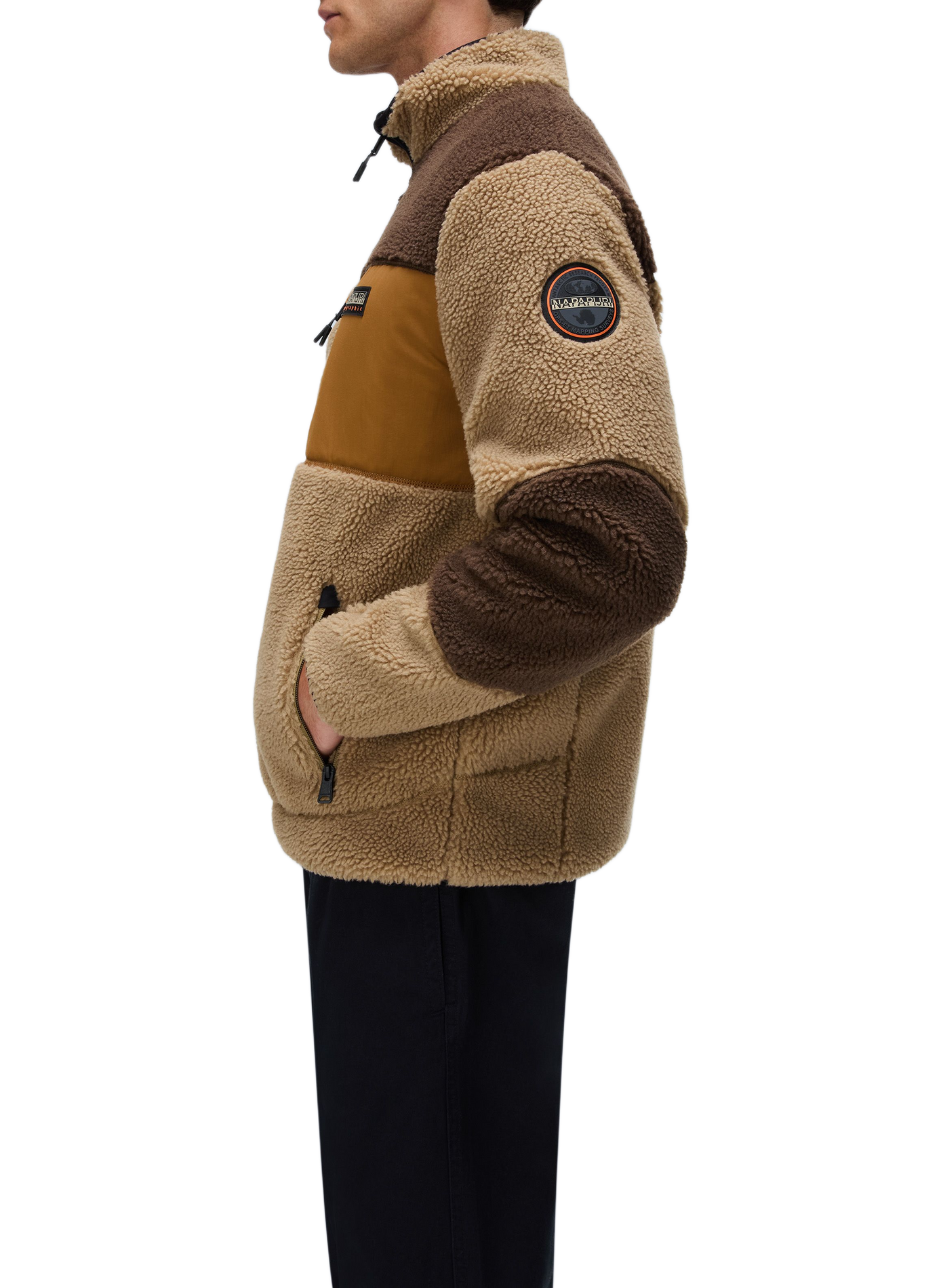 Gerade geschnittene Sherpa-Fleecejacke mit Stehkragen NAPAPIJRI Mehrfarbig
