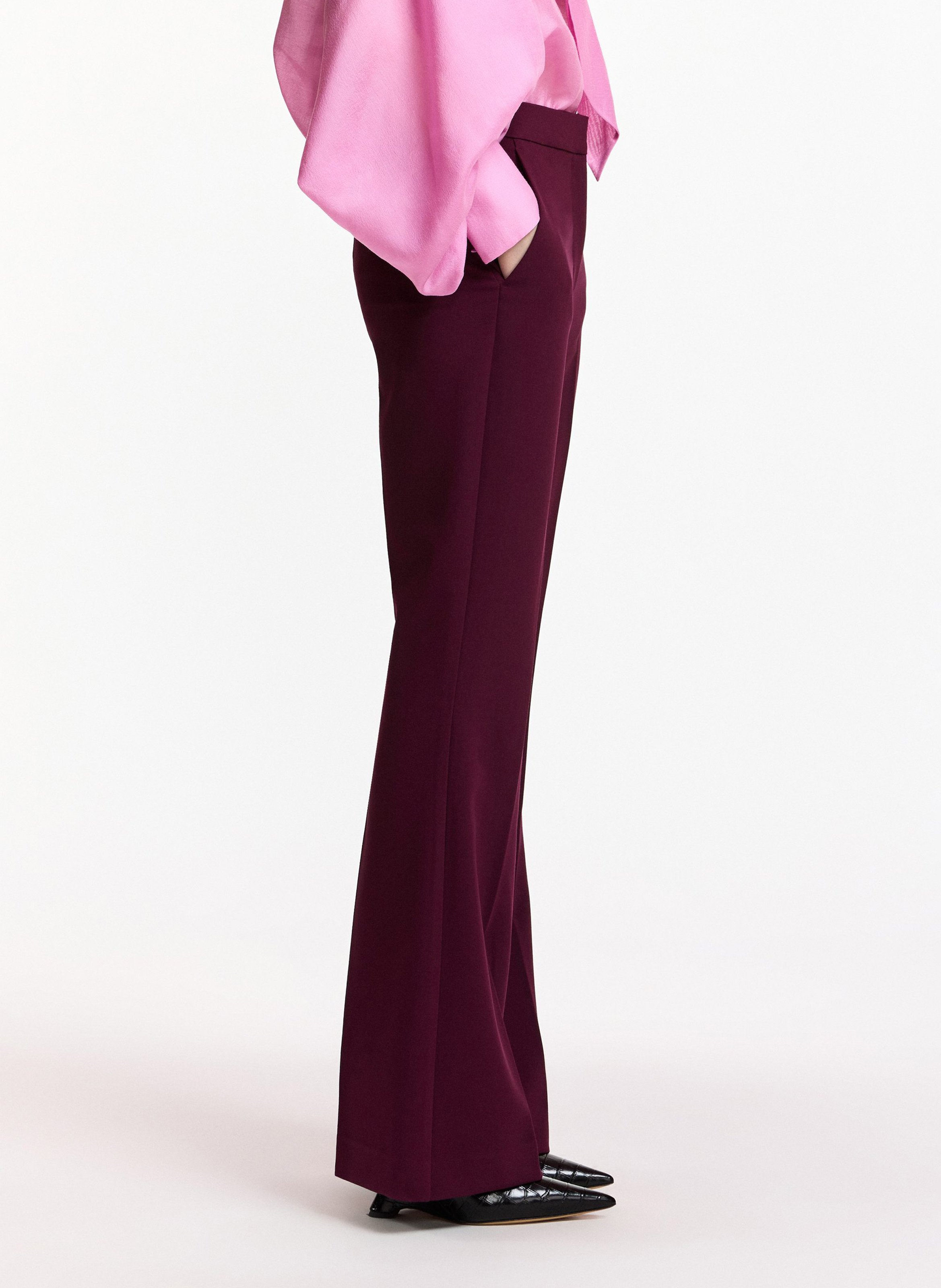 Pantalon évasé taille haute keen ESSENTIEL ANTWERP Rouge
