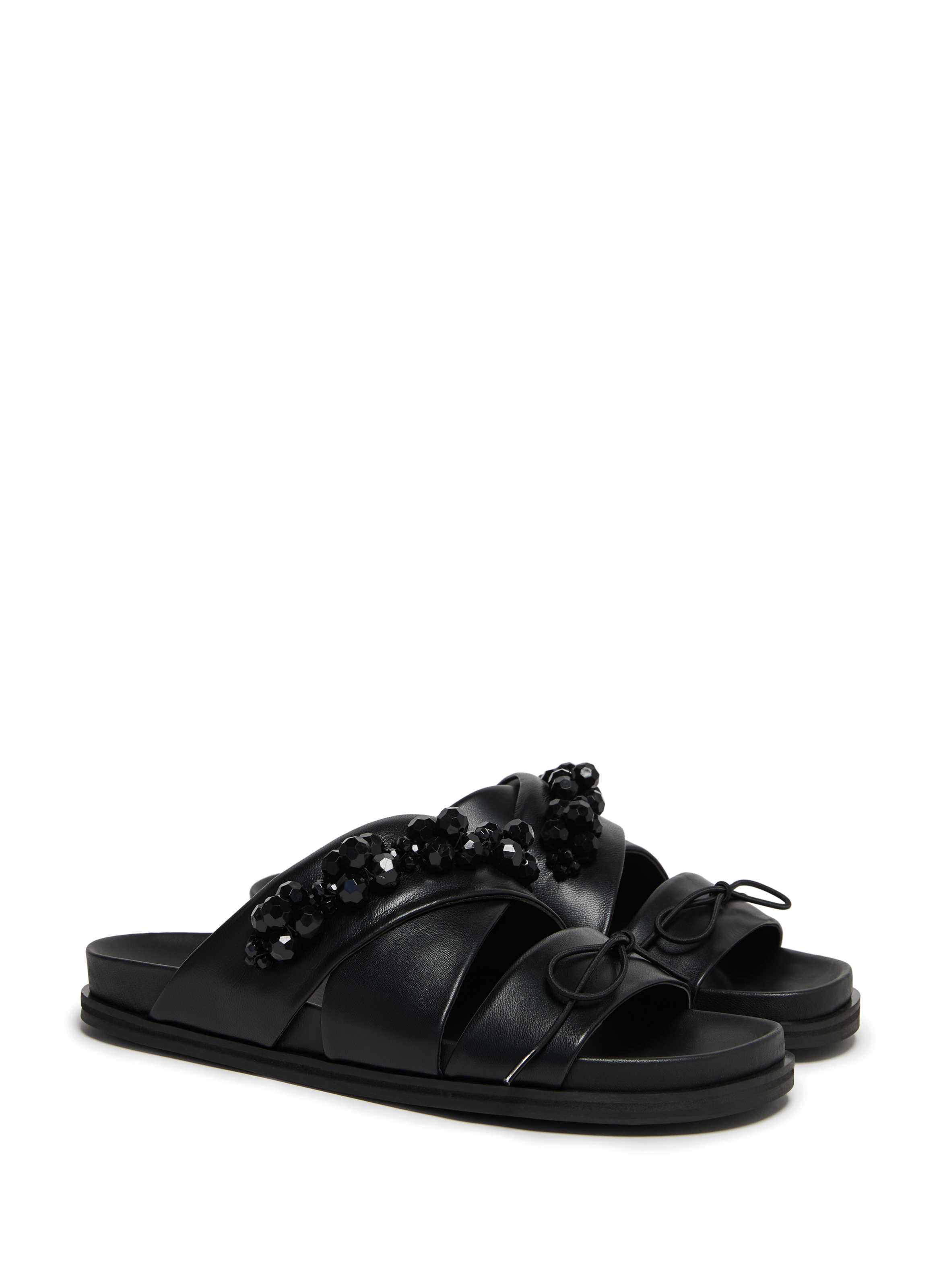 Mules à strass en cuir SIMONE ROCHA Noir