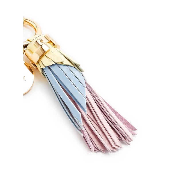 Porte-clé pompon Neo carré L en cuir