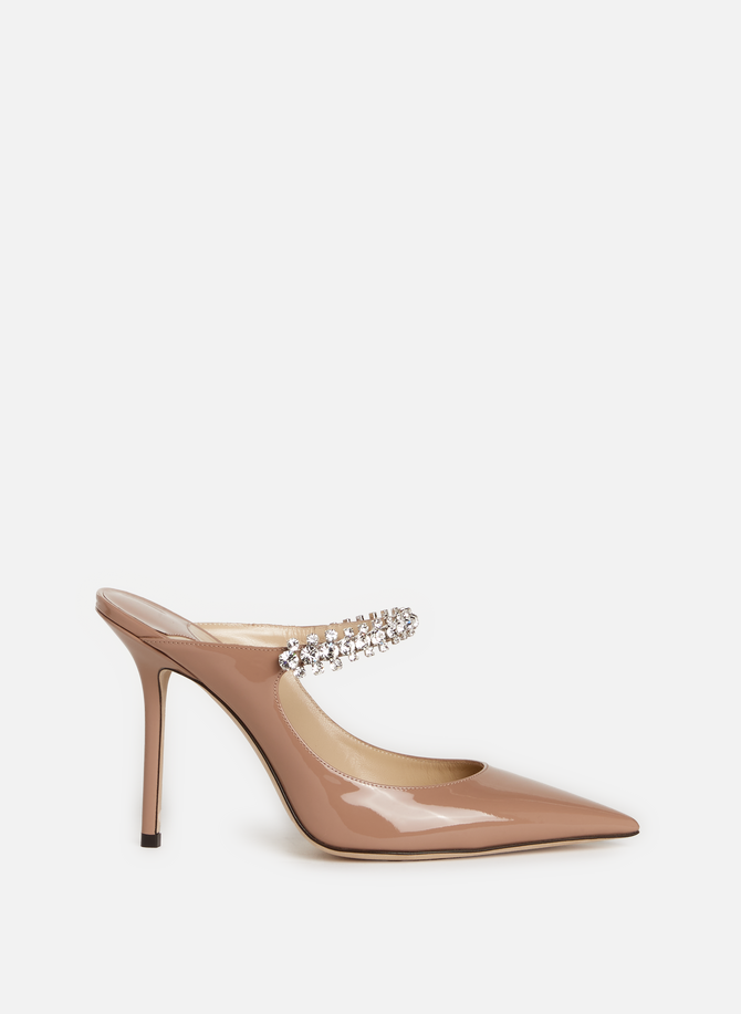 Leather heels with rhinestones JIMMY CHOO