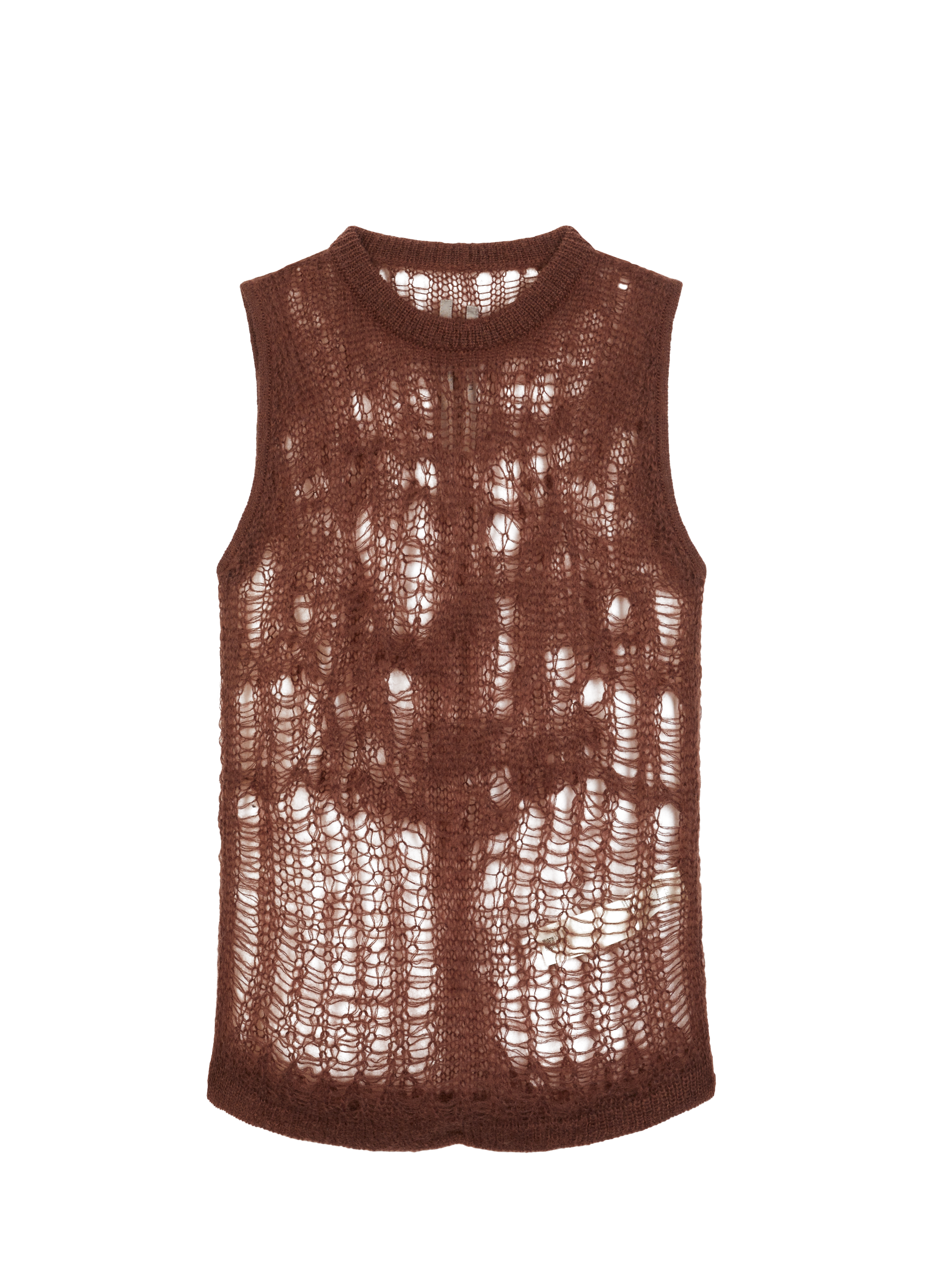 RICK OWENS Knitted jumper with holes Red