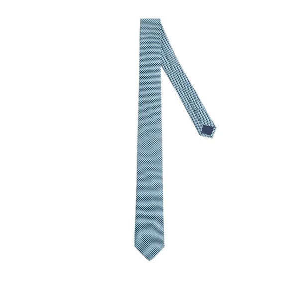 Au Printemps Paris Silk Patterned Tie In Blue
