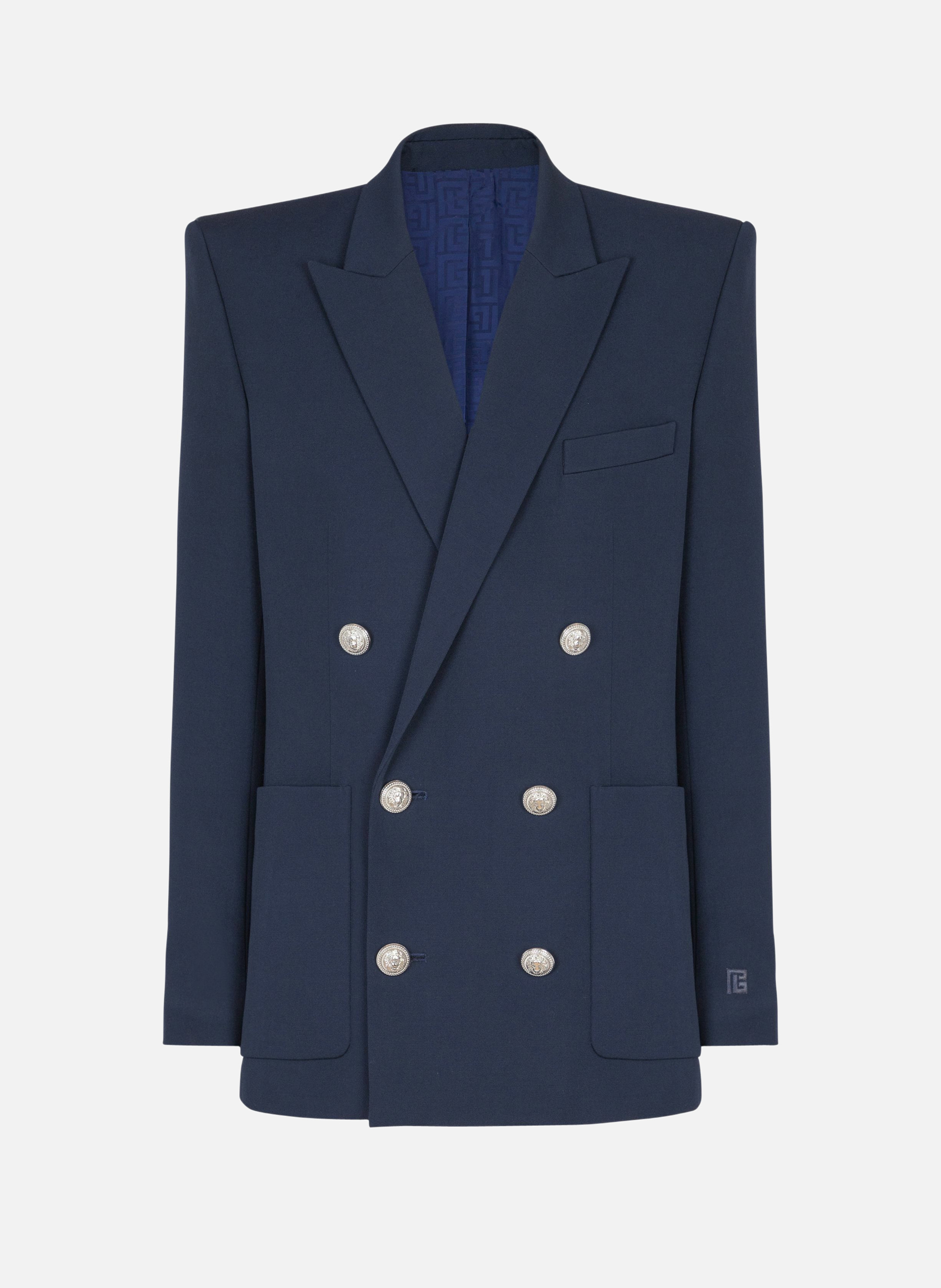Blazer en grain de poudre BALMAIN Bleu