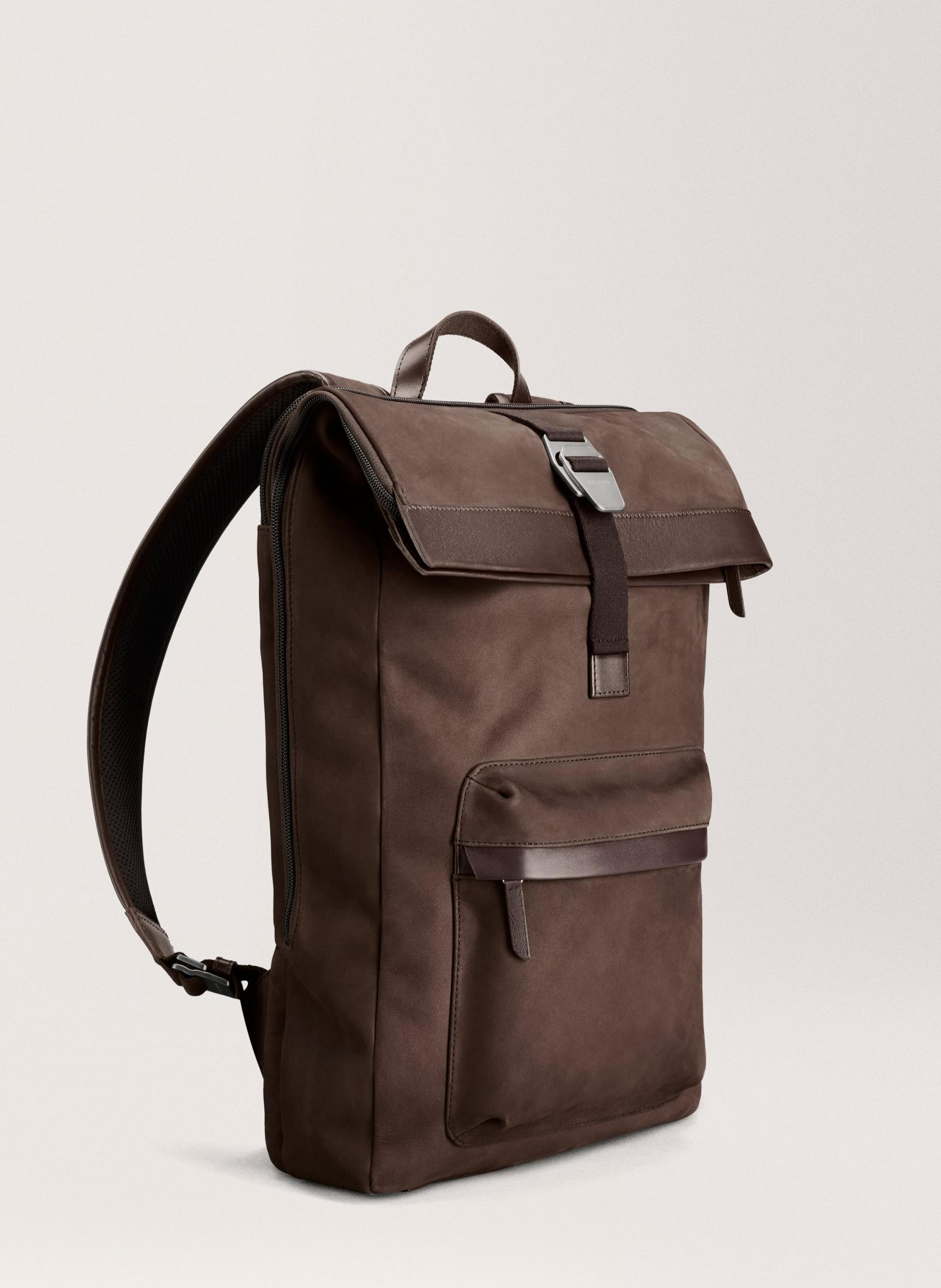 Sac à dos 'City-hopper' en cuir nubuck CARL FRIEDRIK Marron