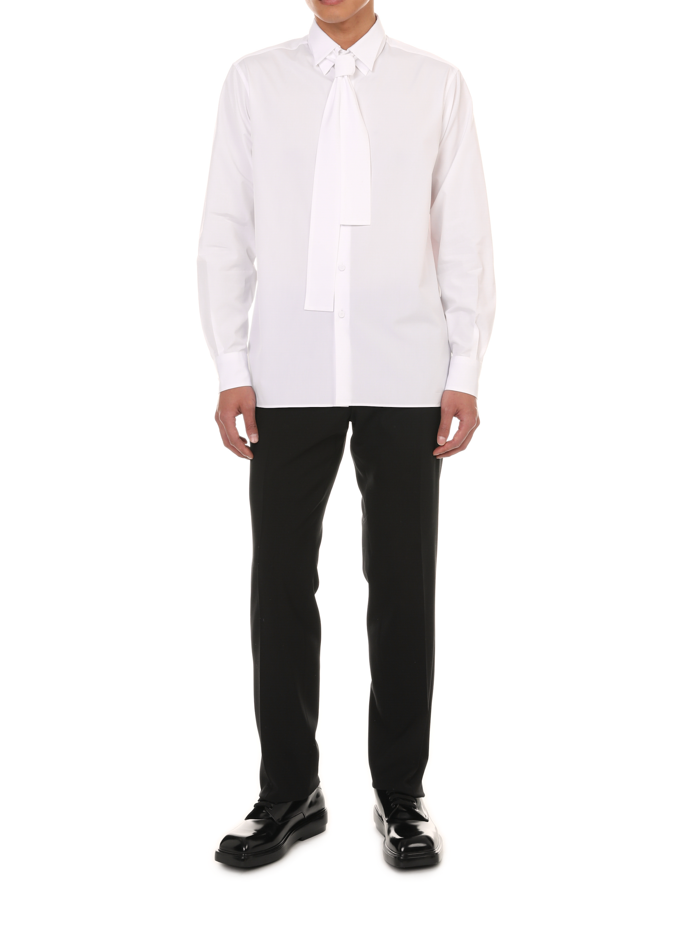 Plain cotton shirt PRADA White