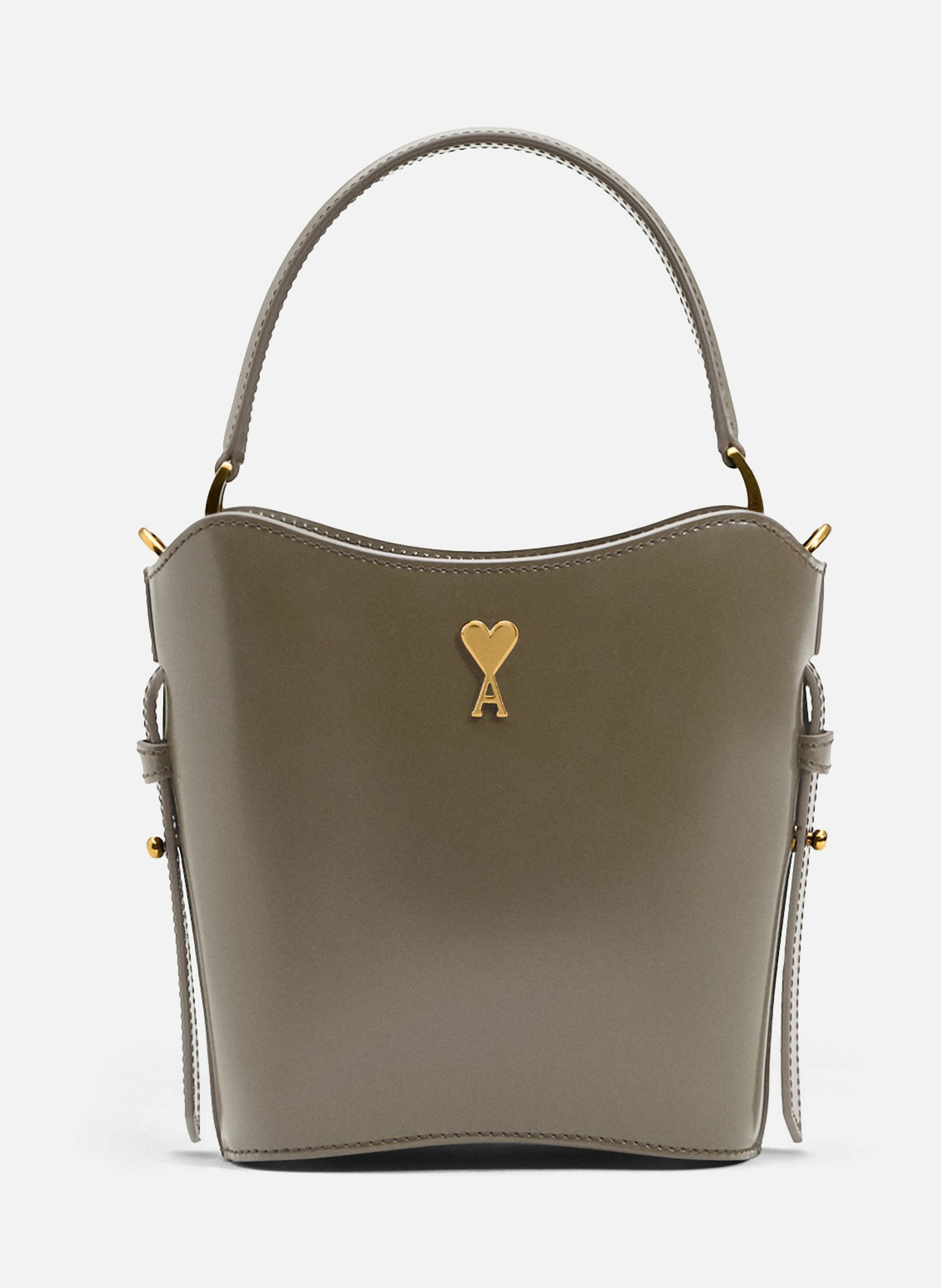 Sac seau mini paris paris en cuir glacé unisexe AMI PARIS Gris