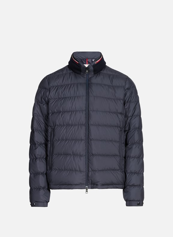 Short Brendann Puffer Jacket Blue by MONCLER MONCLER Short Brendann Puffer Jacket Blue