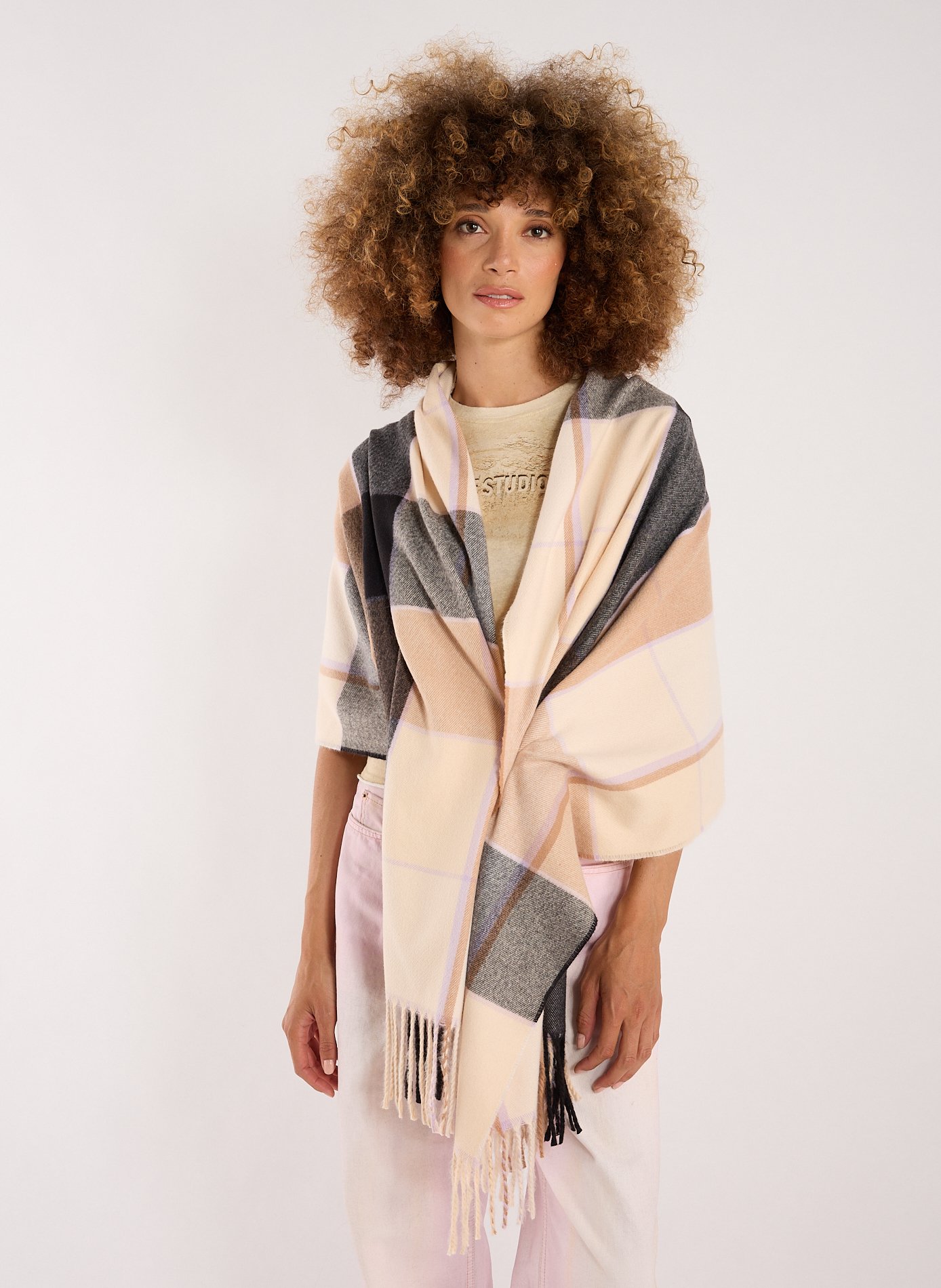 Echarpe à carreaux AU PRINTEMPS PARIS Multicolore