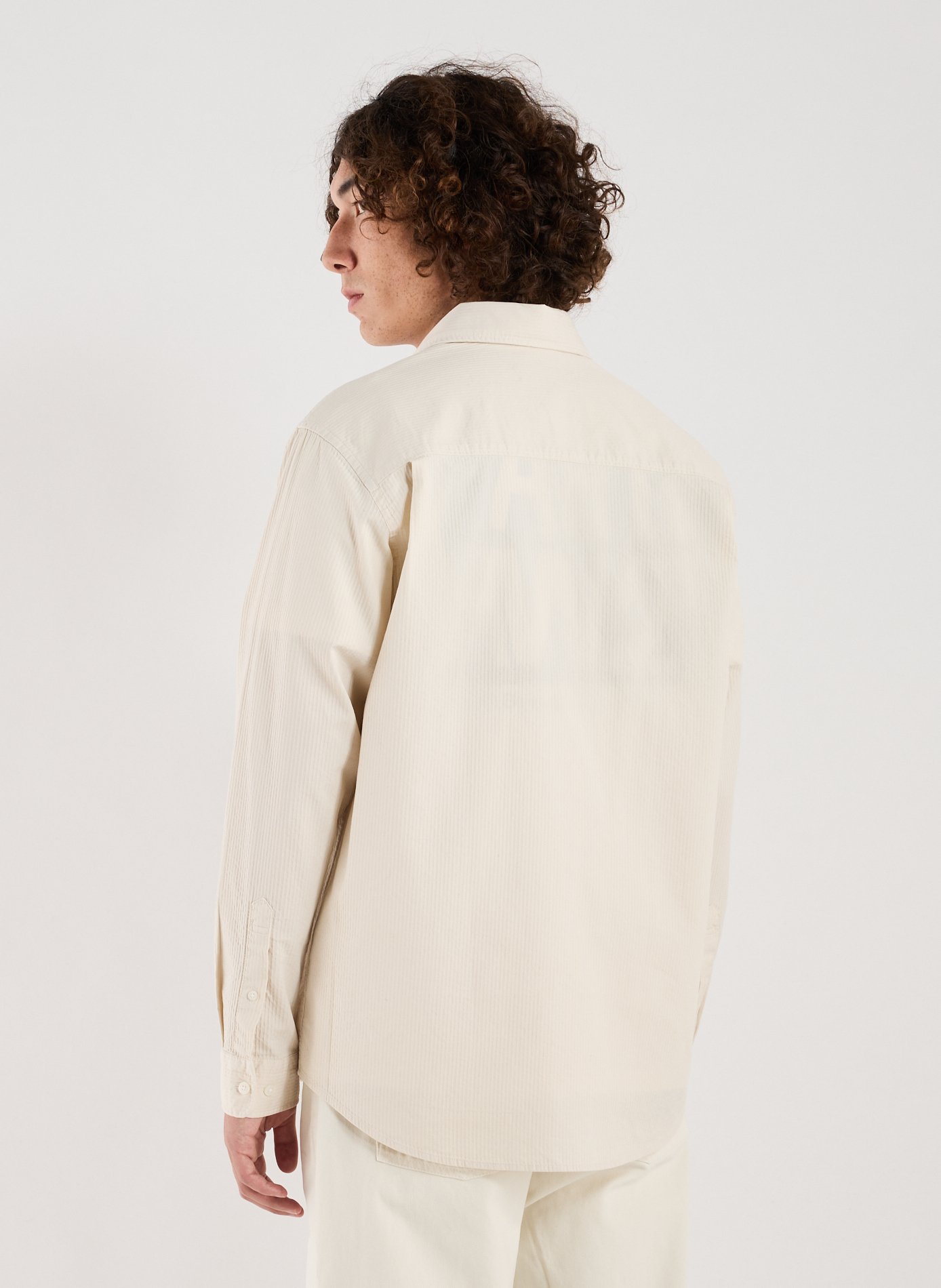 Chemise droite aspect rayé en coton SAMSOE SAMSOE Beige
