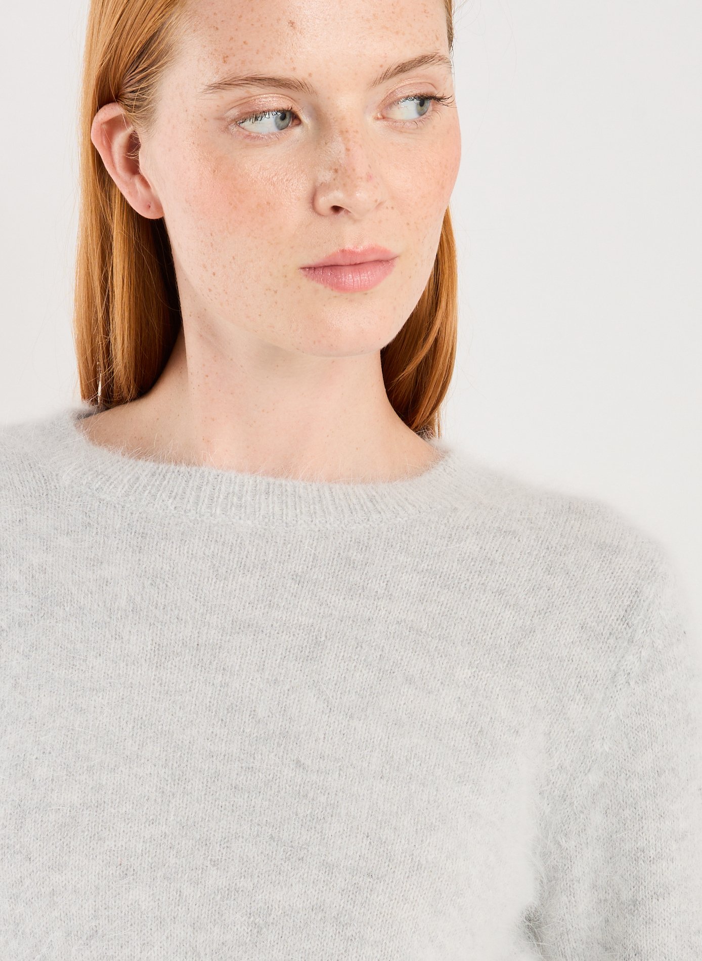 Pull duveteux en angora BELLEROSE Beige