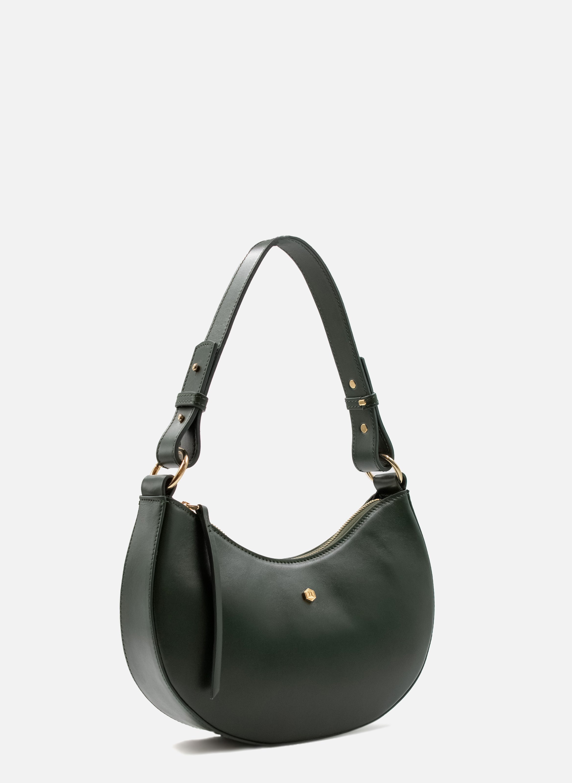 Sac hobo cuir lisse JULES & JENN Vert