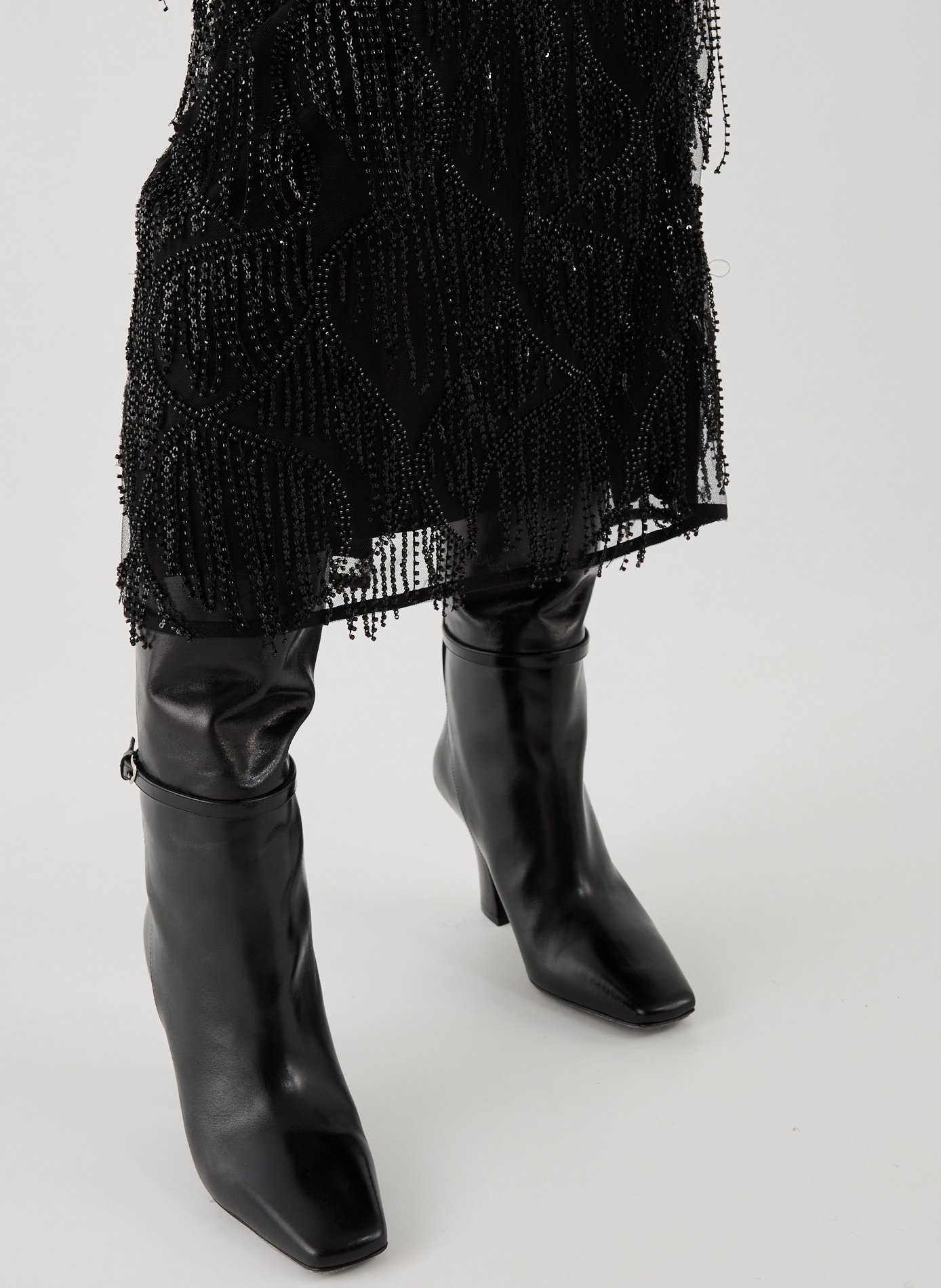 Robe tube midi à paillettes ROTATE Noir