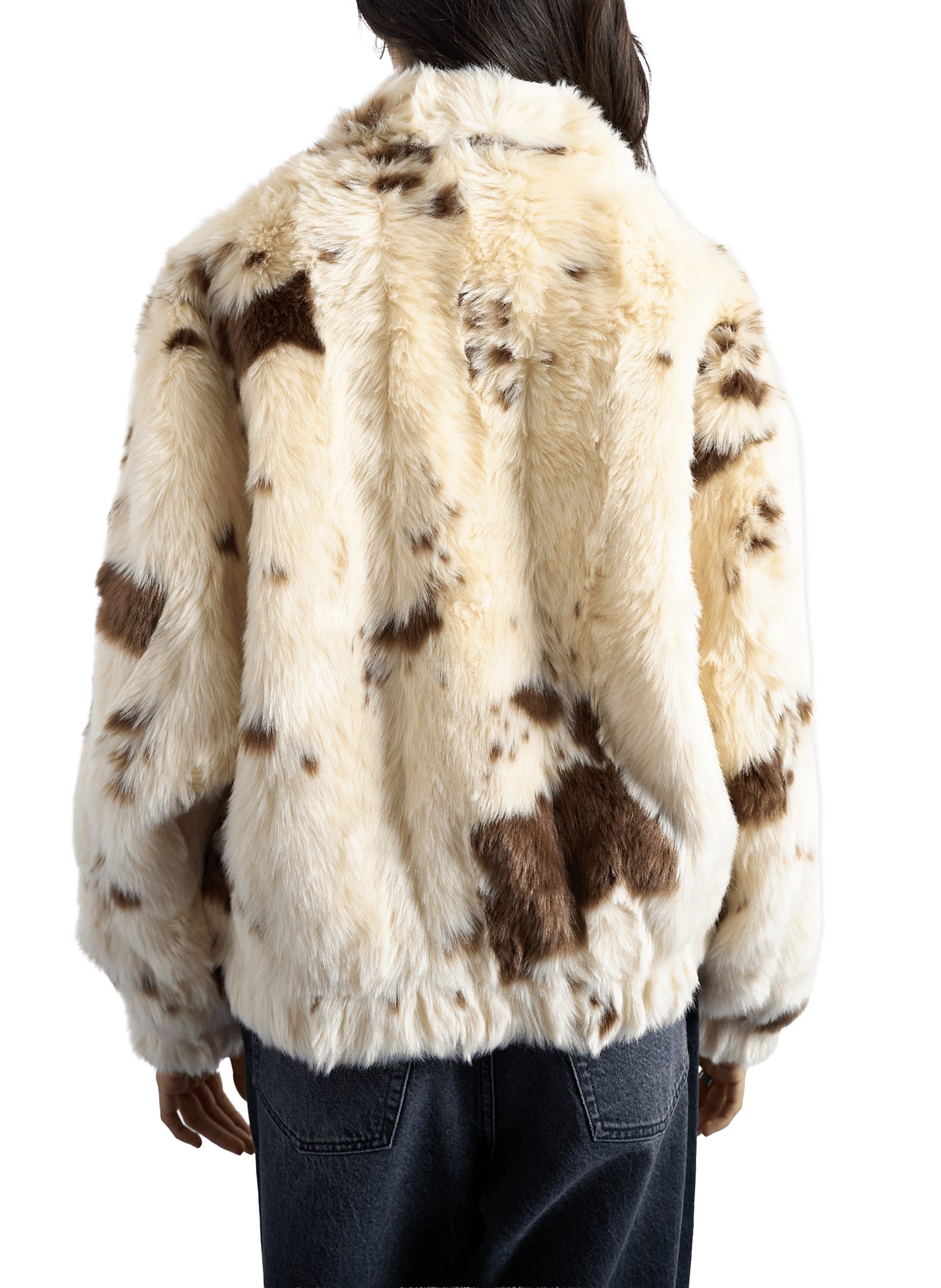 TOPSHOP Veste aspect fourrure col montant Beige