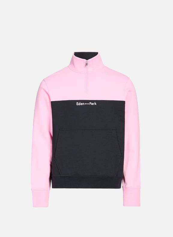 Sweatshirt col camionneur en molleton de coton Rose by EDEN PARK EDEN PARK Sweatshirt col camionneur en molleton de coton Rose