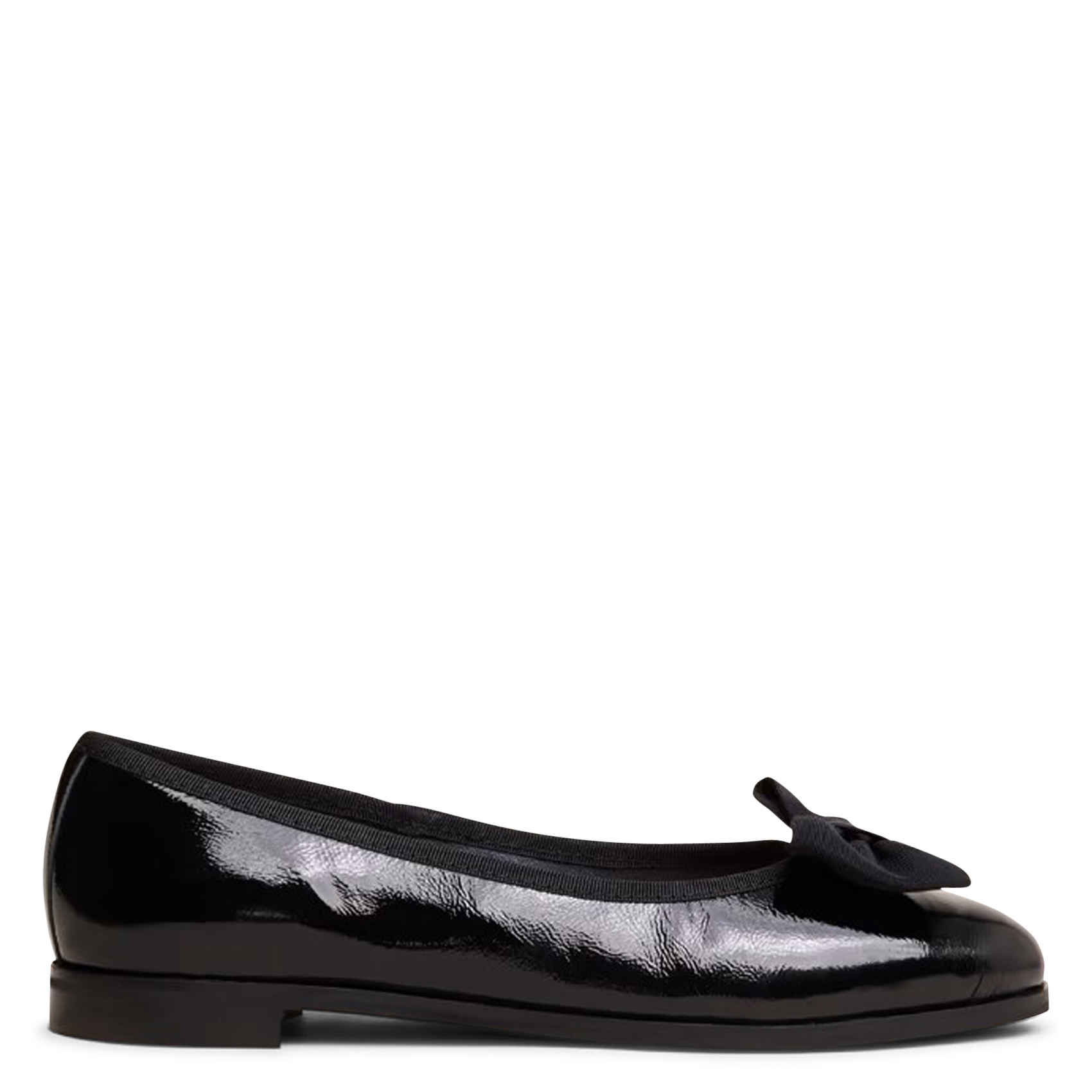 Ballerines à noeuds en cuir vernis plissé desther JONAK Noir