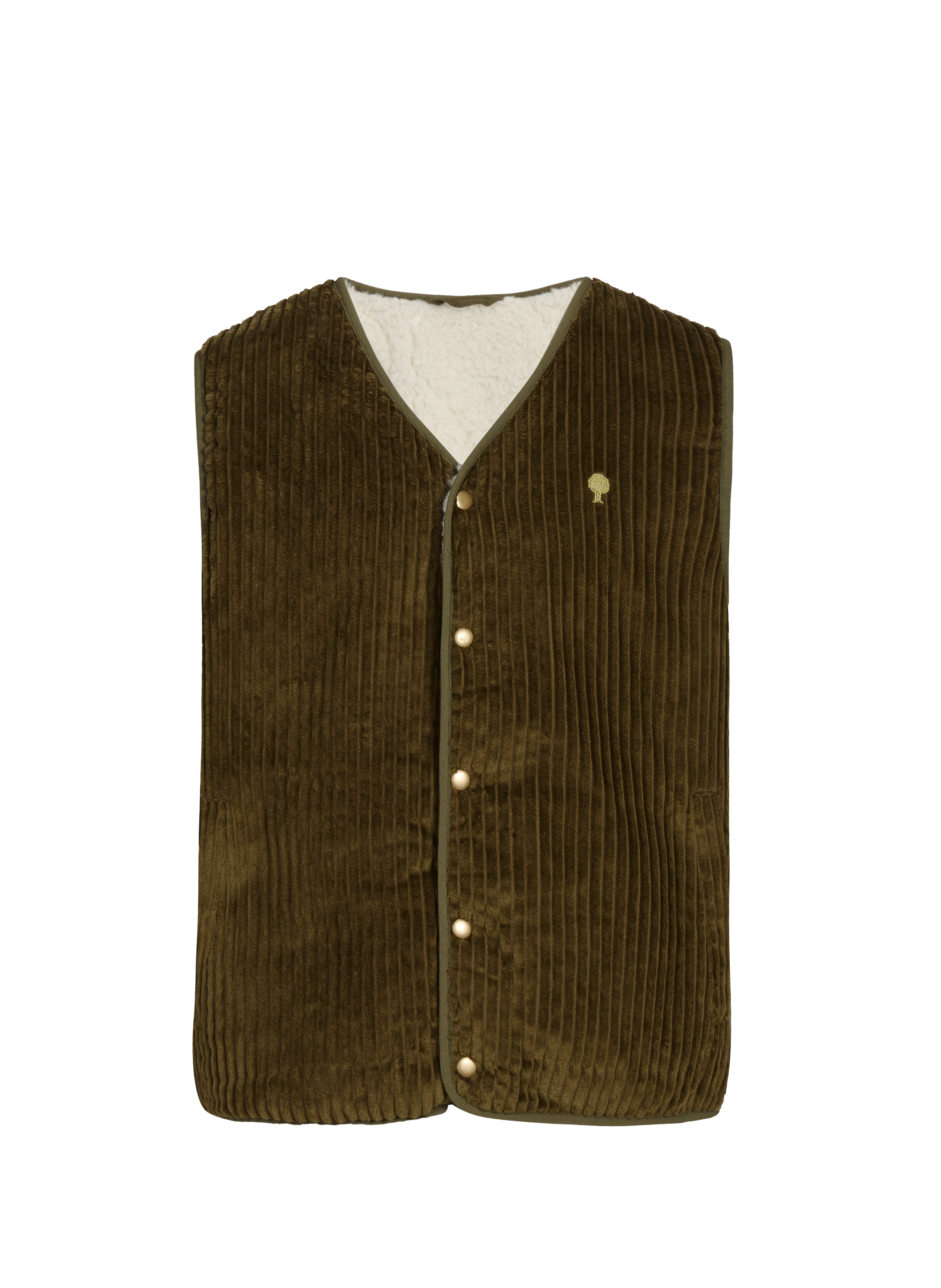 Reversible sleeveless cotton vest FAGUO Green