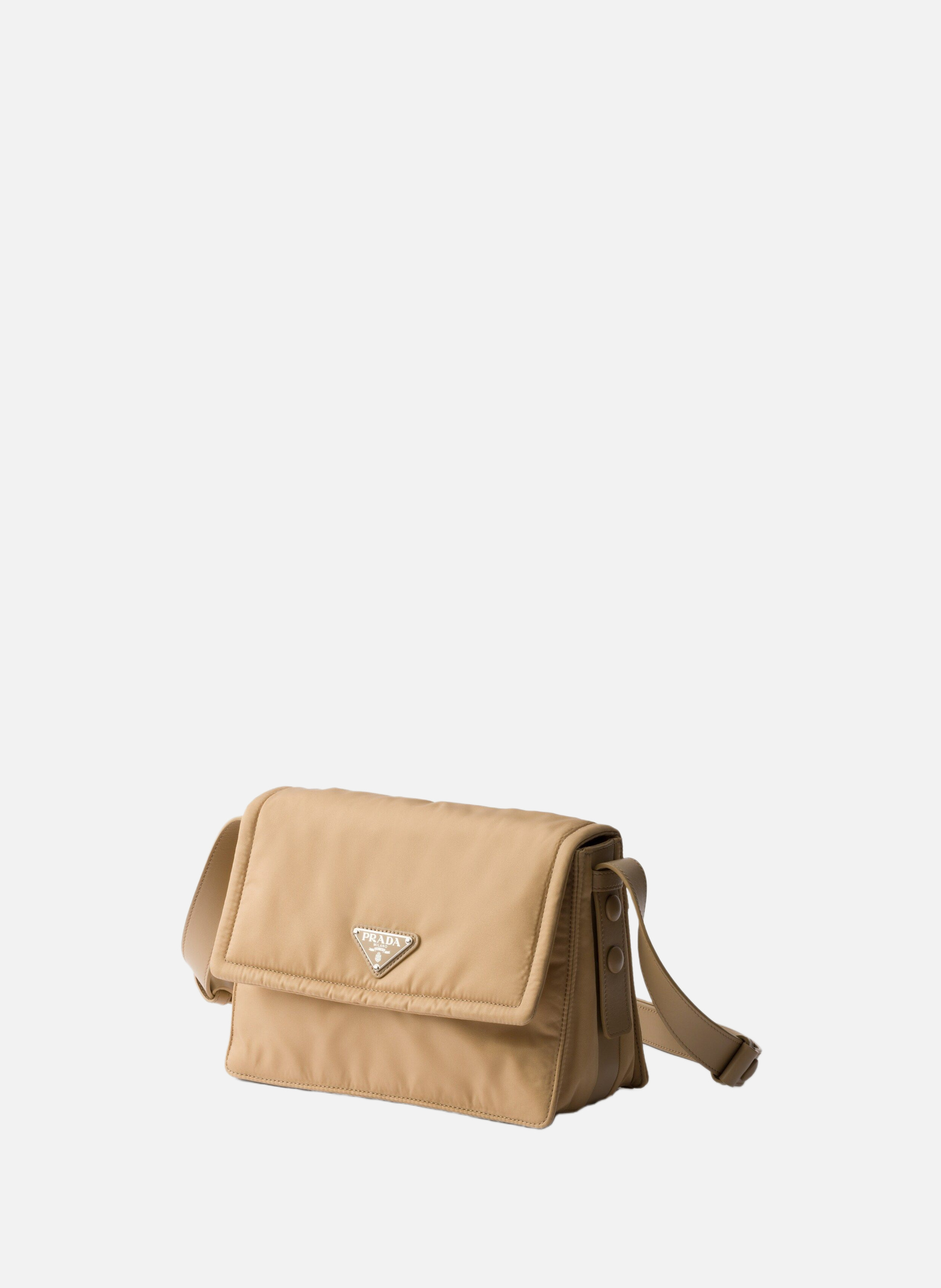 Petit sac porté épaule prada traveller en re-nylon PRADA Marron