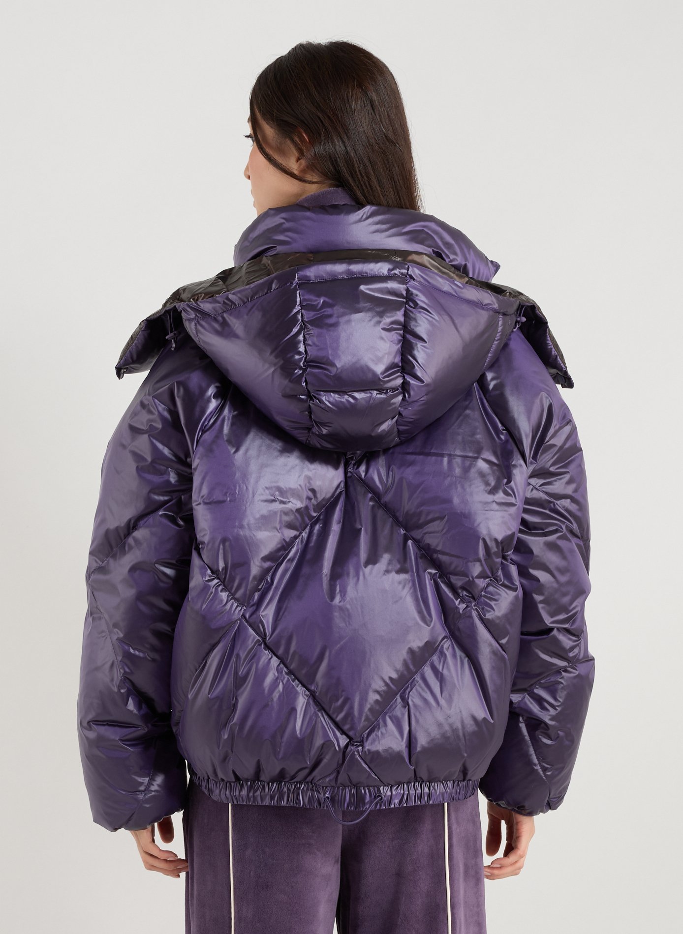 Doudoune oversize courte à capuche LACOSTE Violet