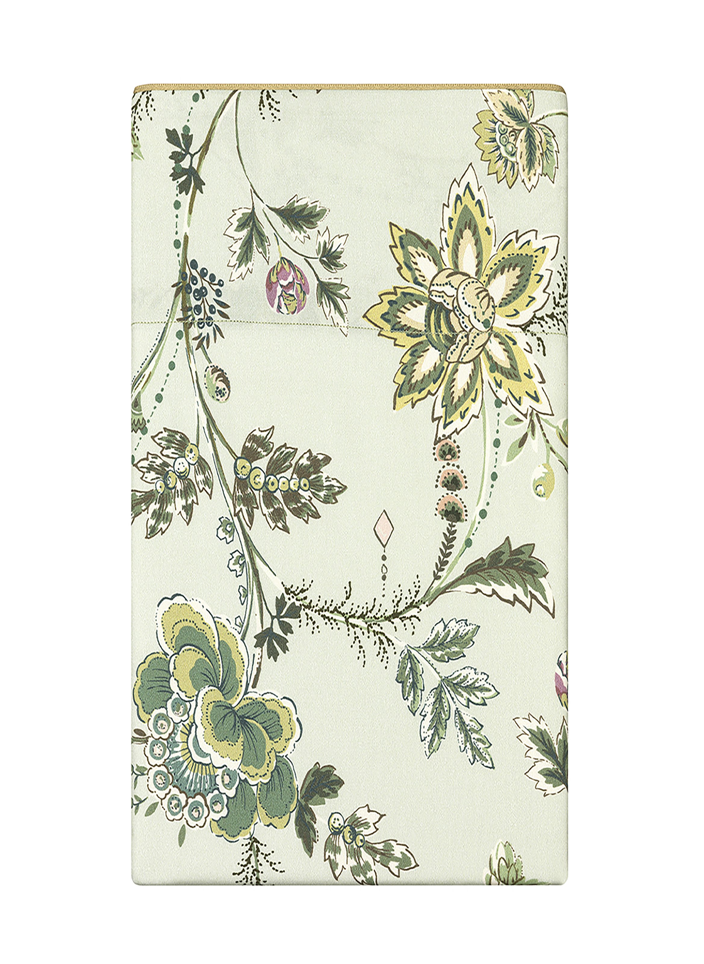 ALEXANDRE TURPAULT Drap plat imprimé en satin de coton bio, maussane Vert