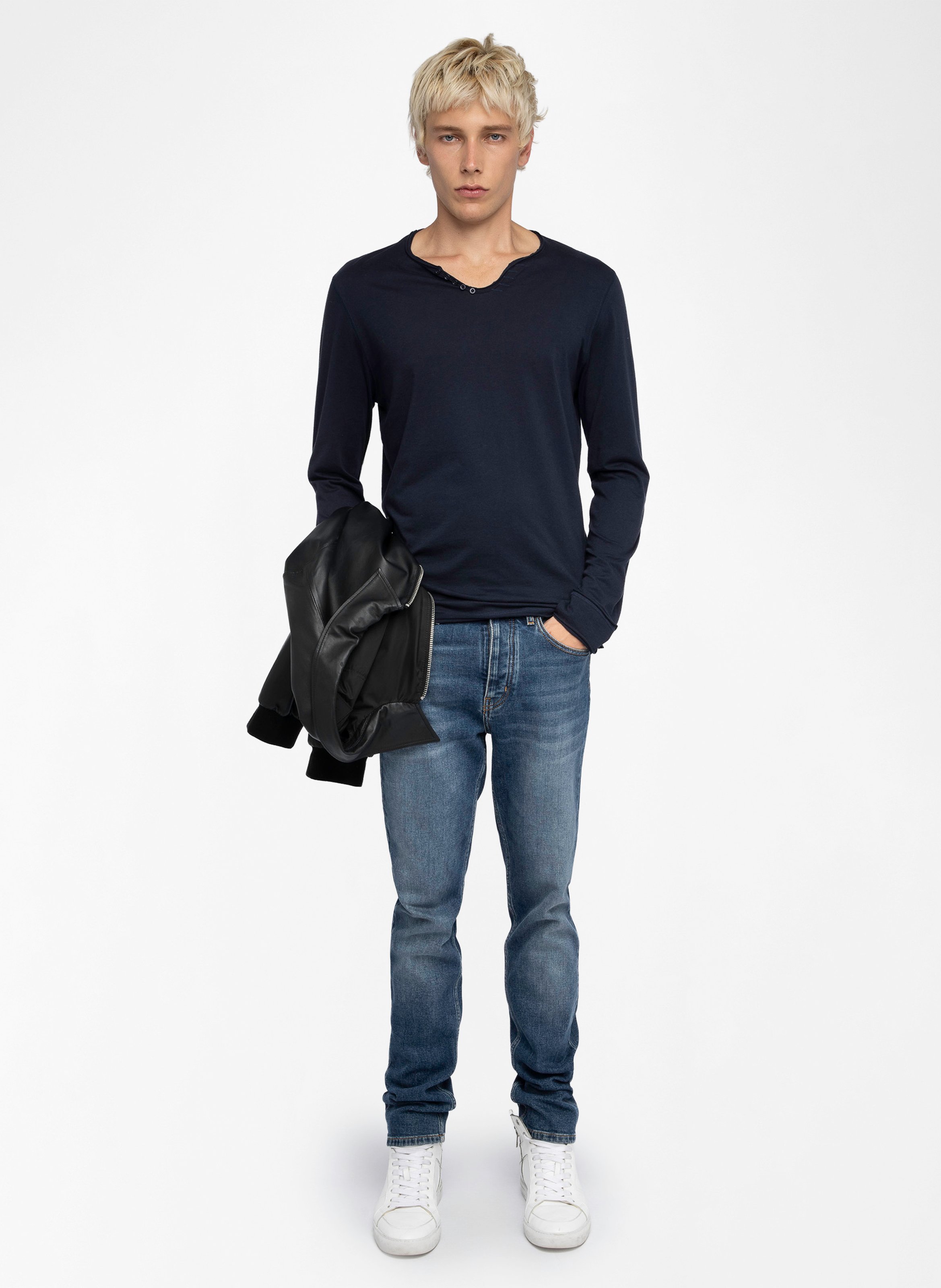 Tes-shirt droit en coton bio monastir ZADIG&VOLTAIRE Bleu