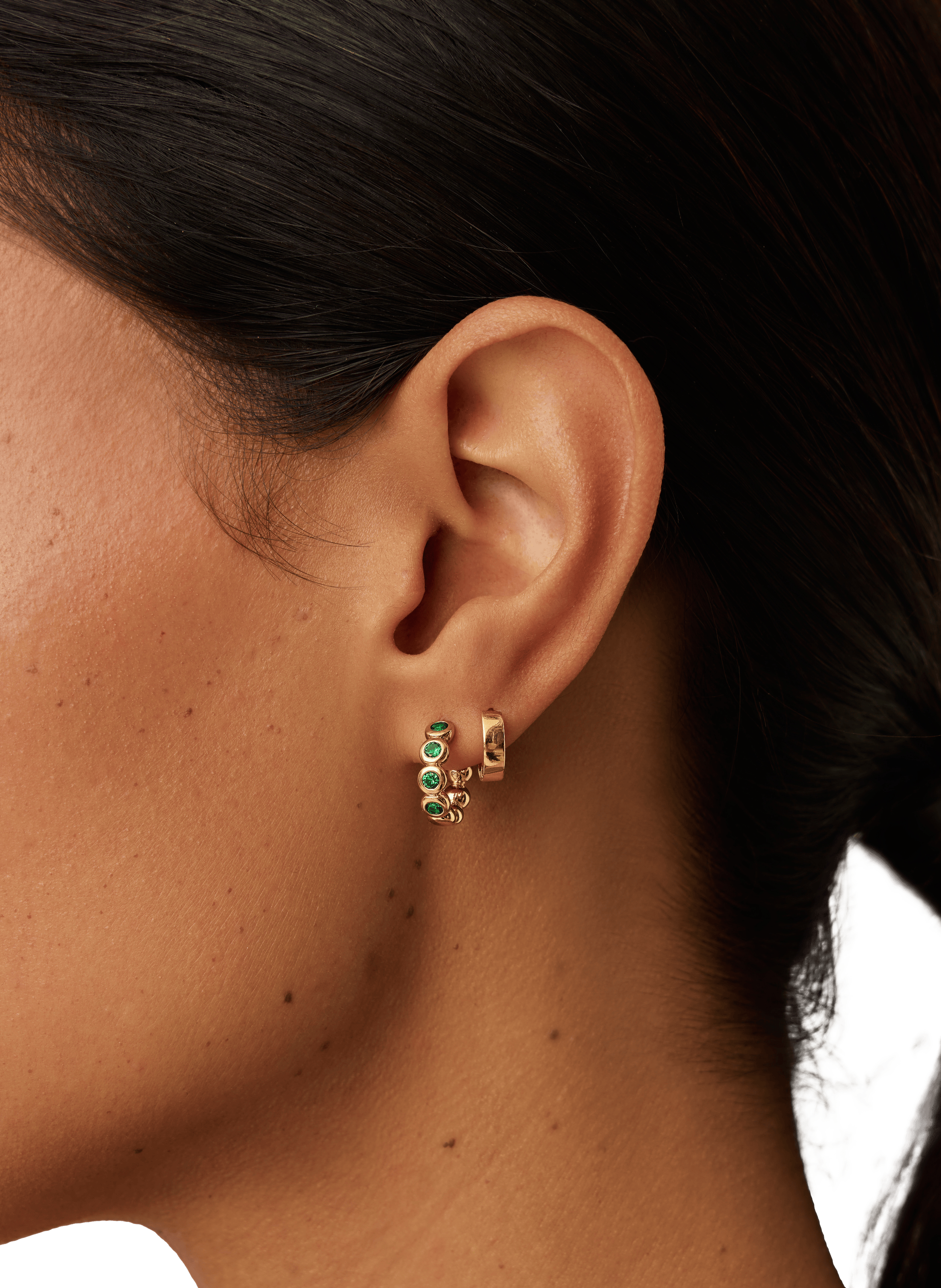 Hoops set with stones MISSOMA Green