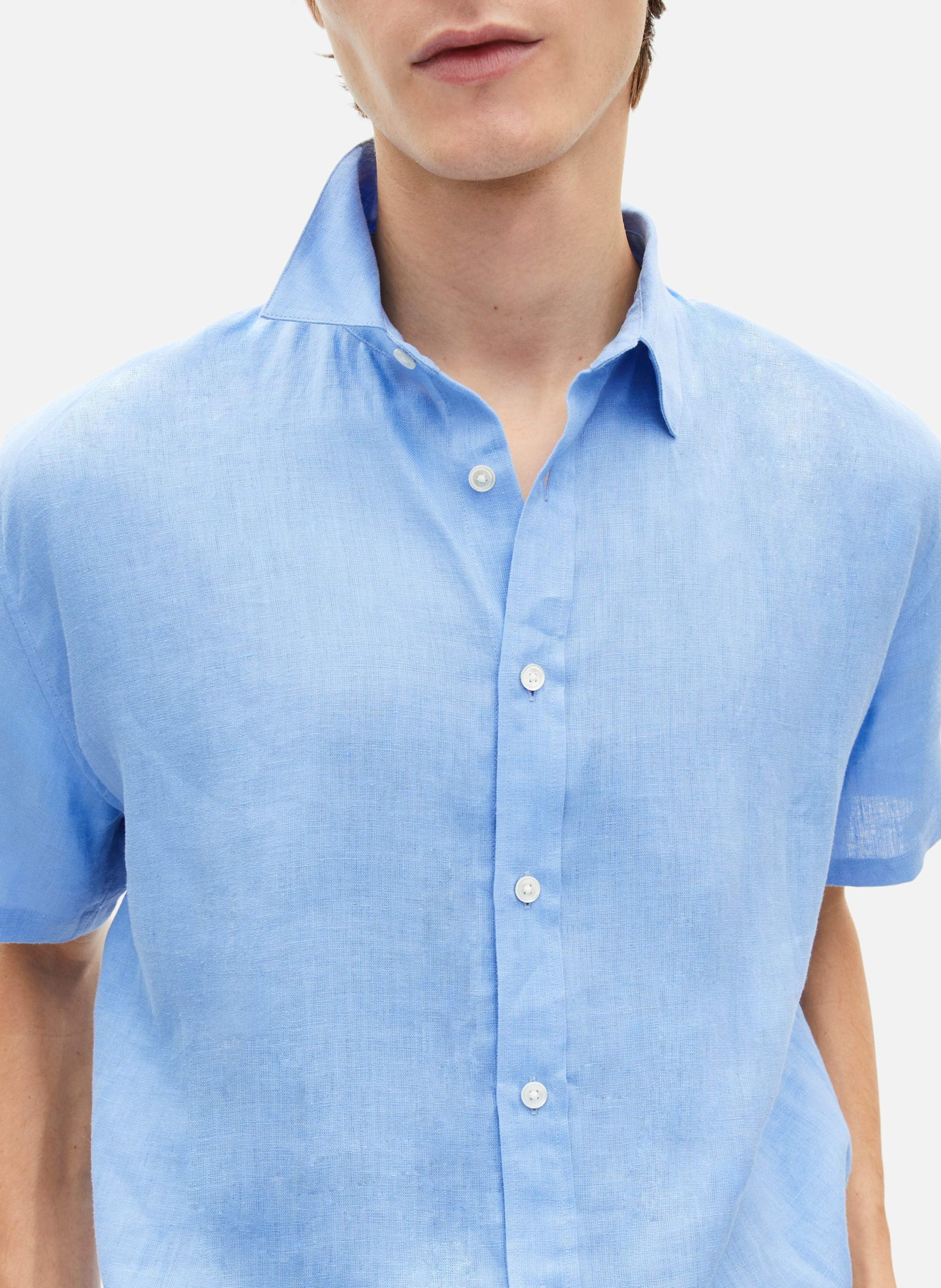 Chemise manches courtes en lin THE KOOPLES Bleu