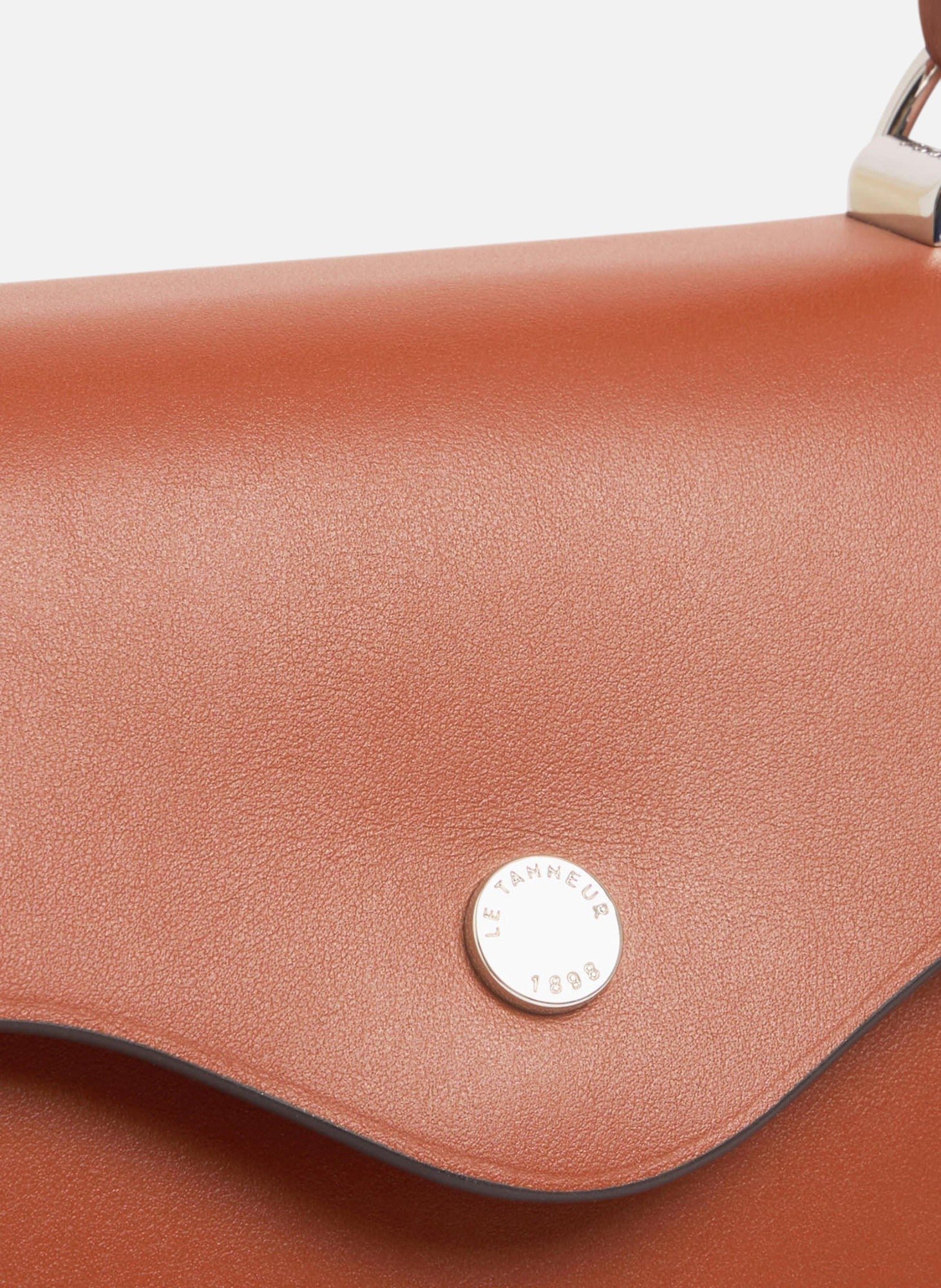 Petit sac à main sans couture en cuir lisse LE TANNEUR Marron