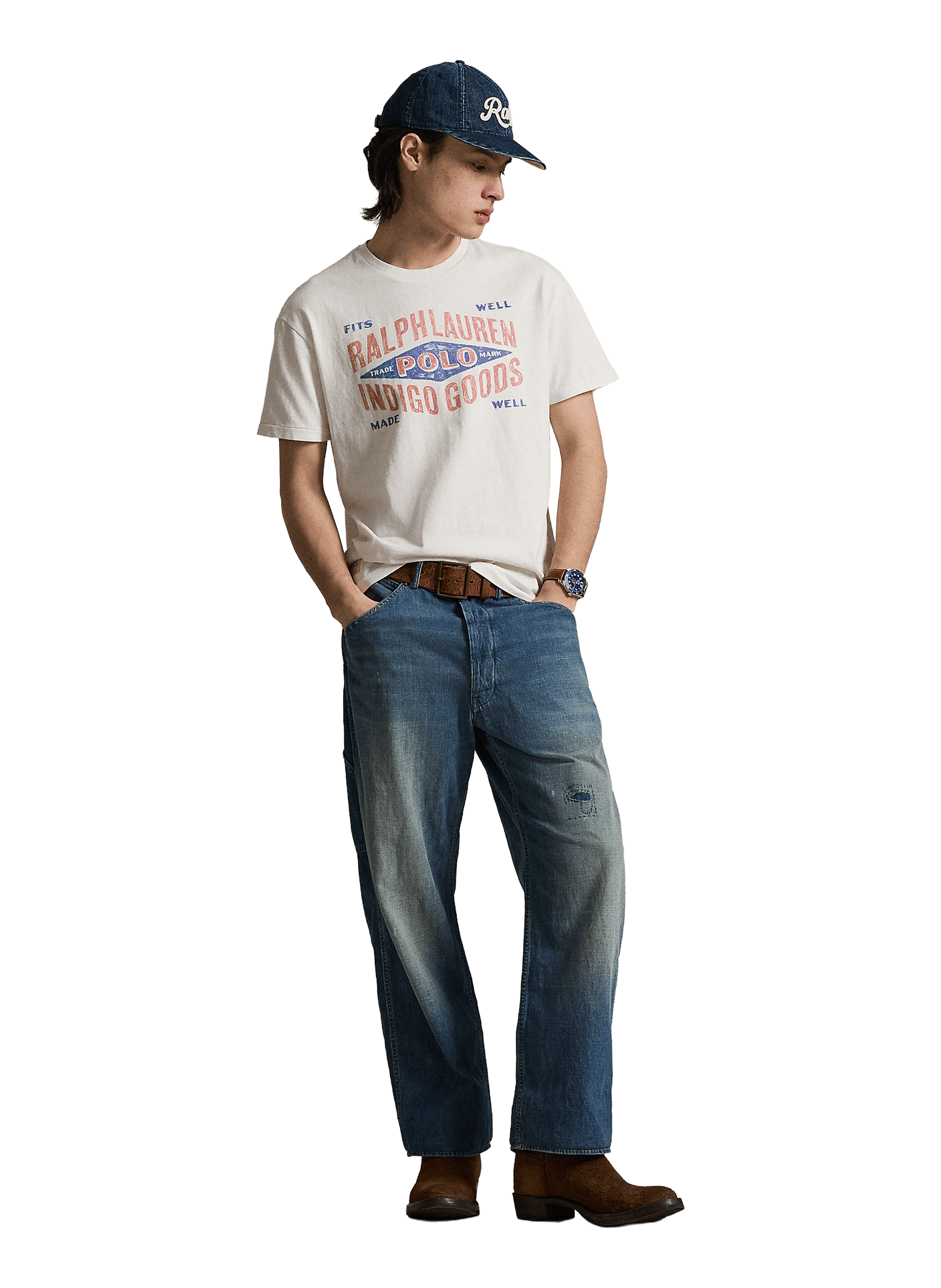 T-shirt droit imprimé en coton POLO RALPH LAUREN White
