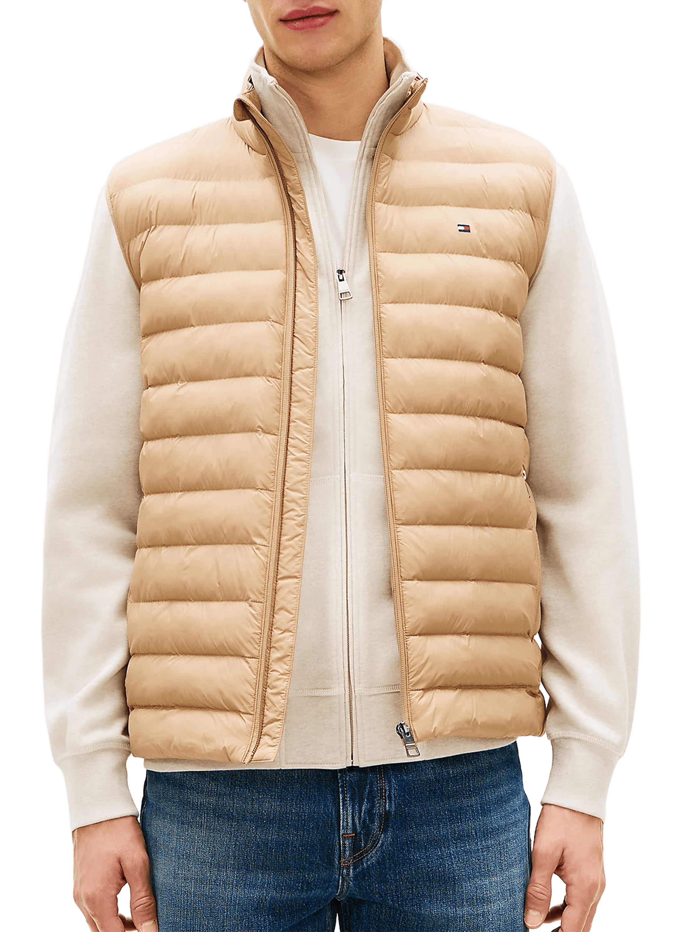 Water-repellent packable sleeveless puffer jacket TOMMY HILFIGER Beige