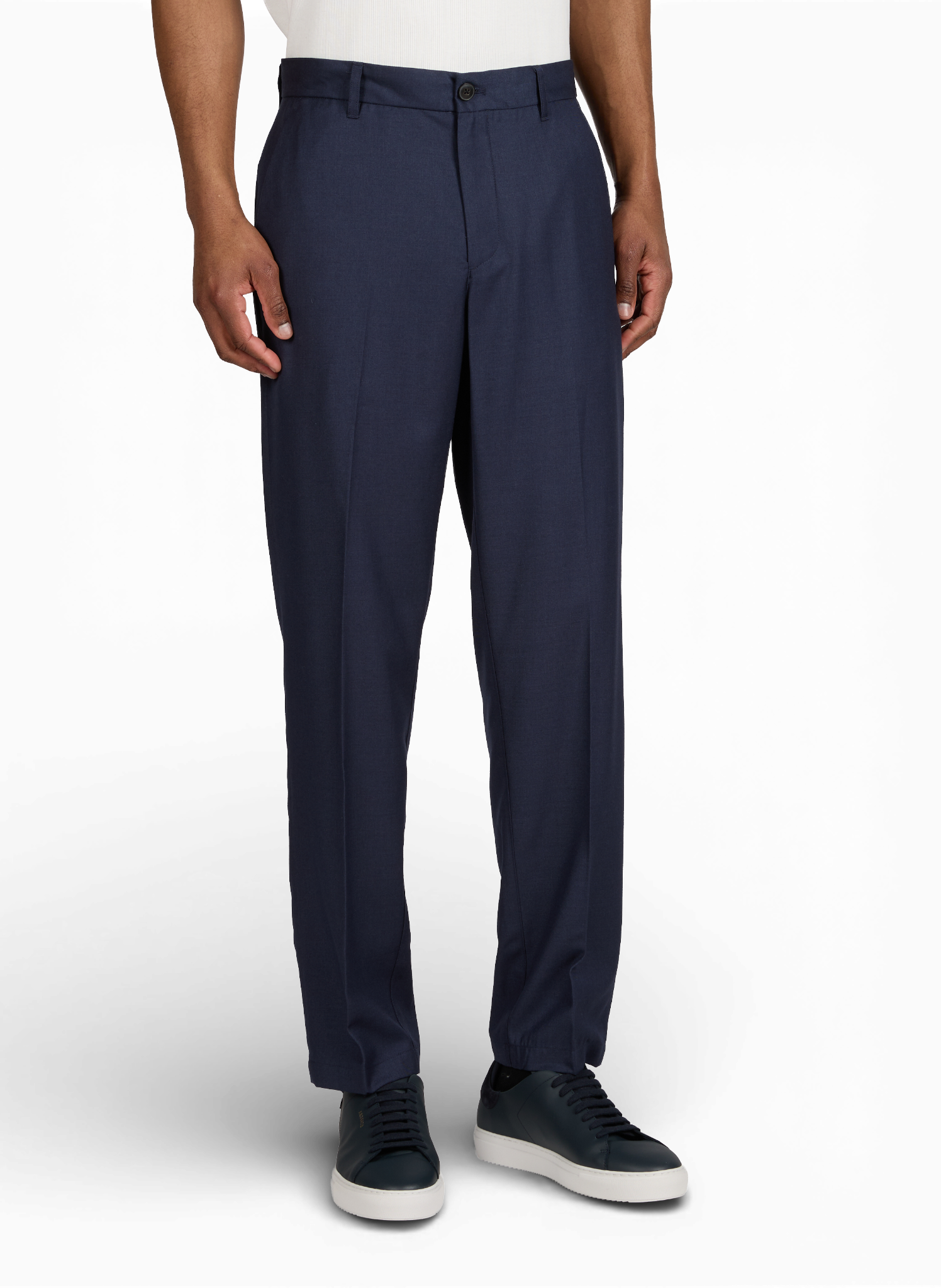 Straight pleated pants LES DEUX Blue