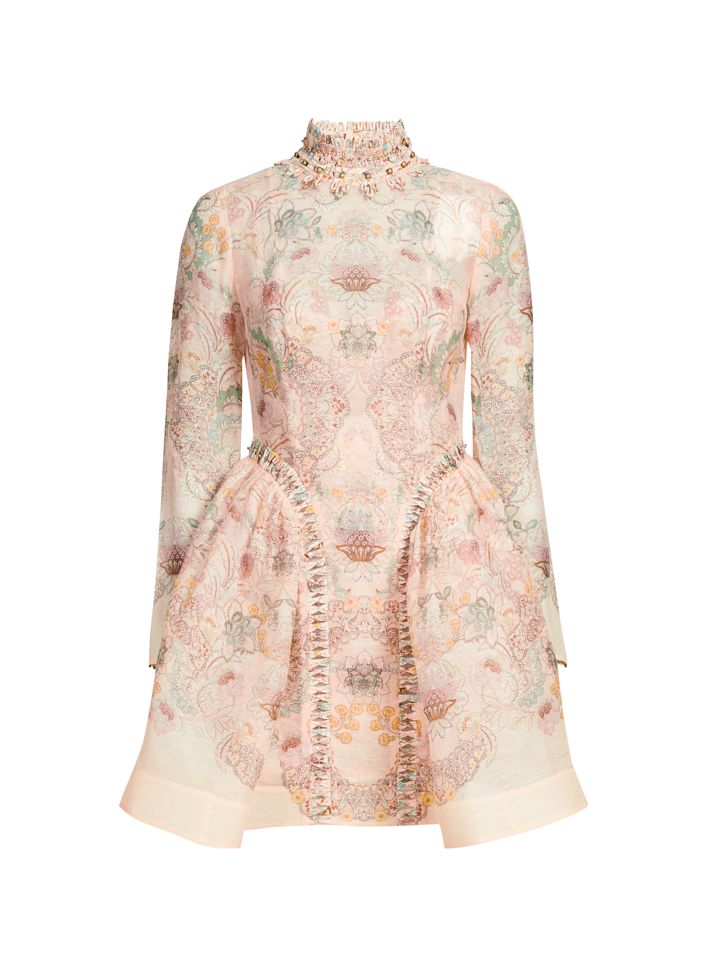 Mini robe à perles Rebellion en lin et soie ZIMMERMANN Multicolore