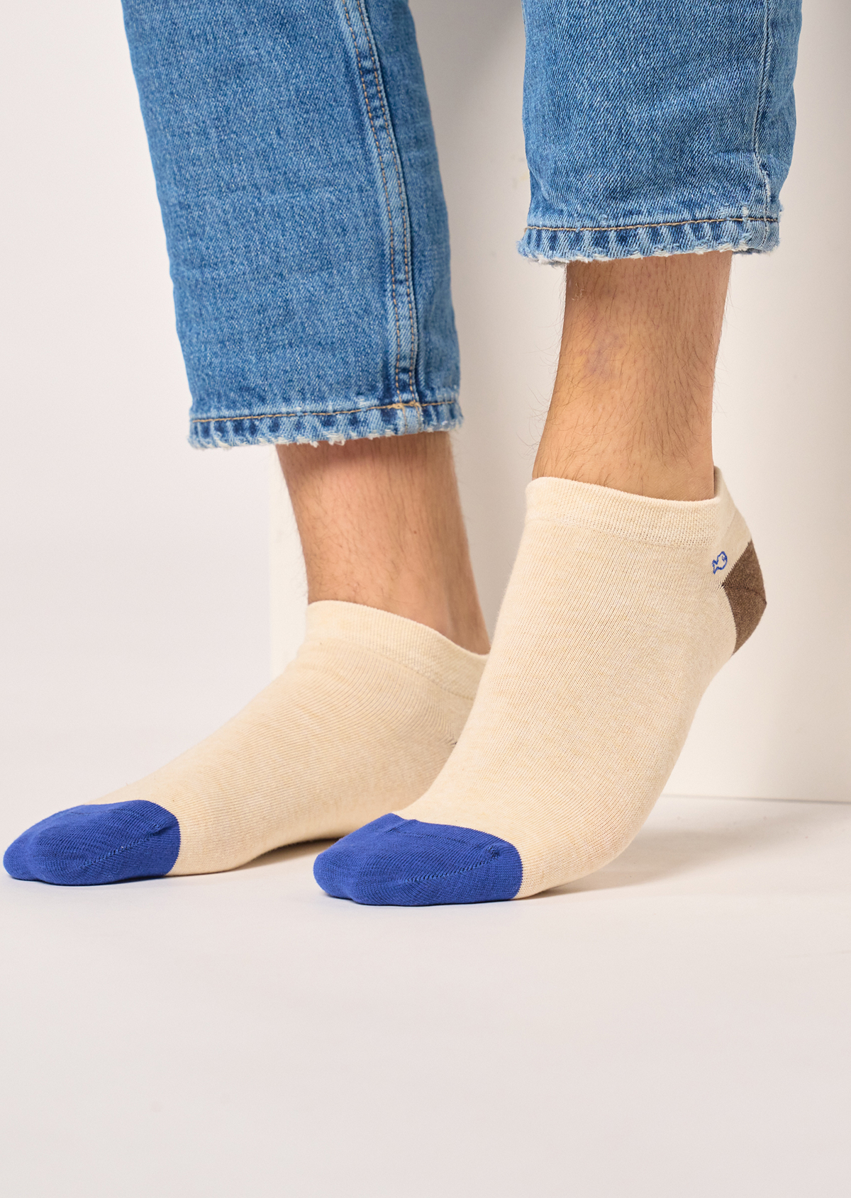 Socquettes en coton peigné unies BILLYBELT Beige