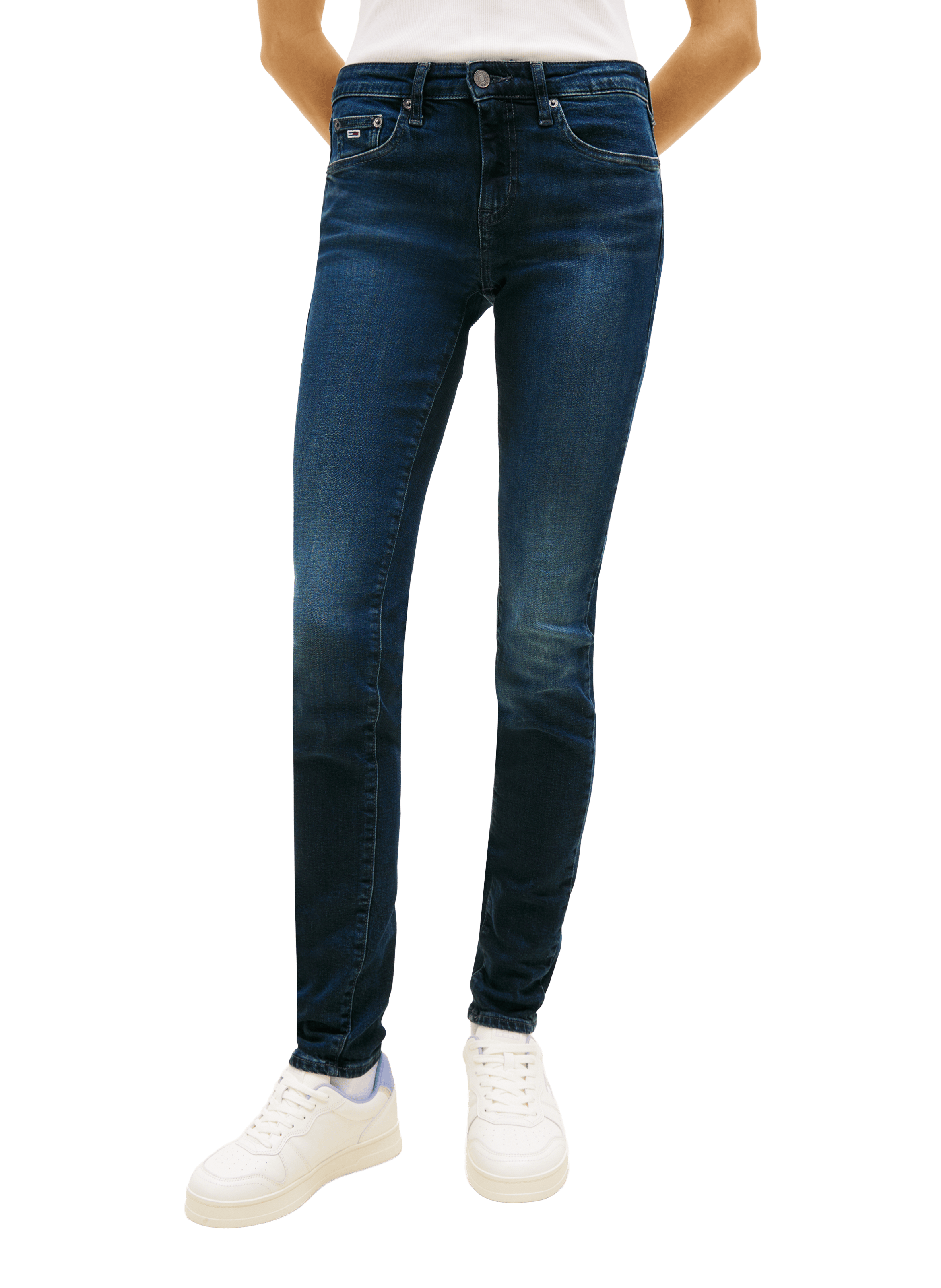 Jean mom en coton TOMMY HILFIGER Noir