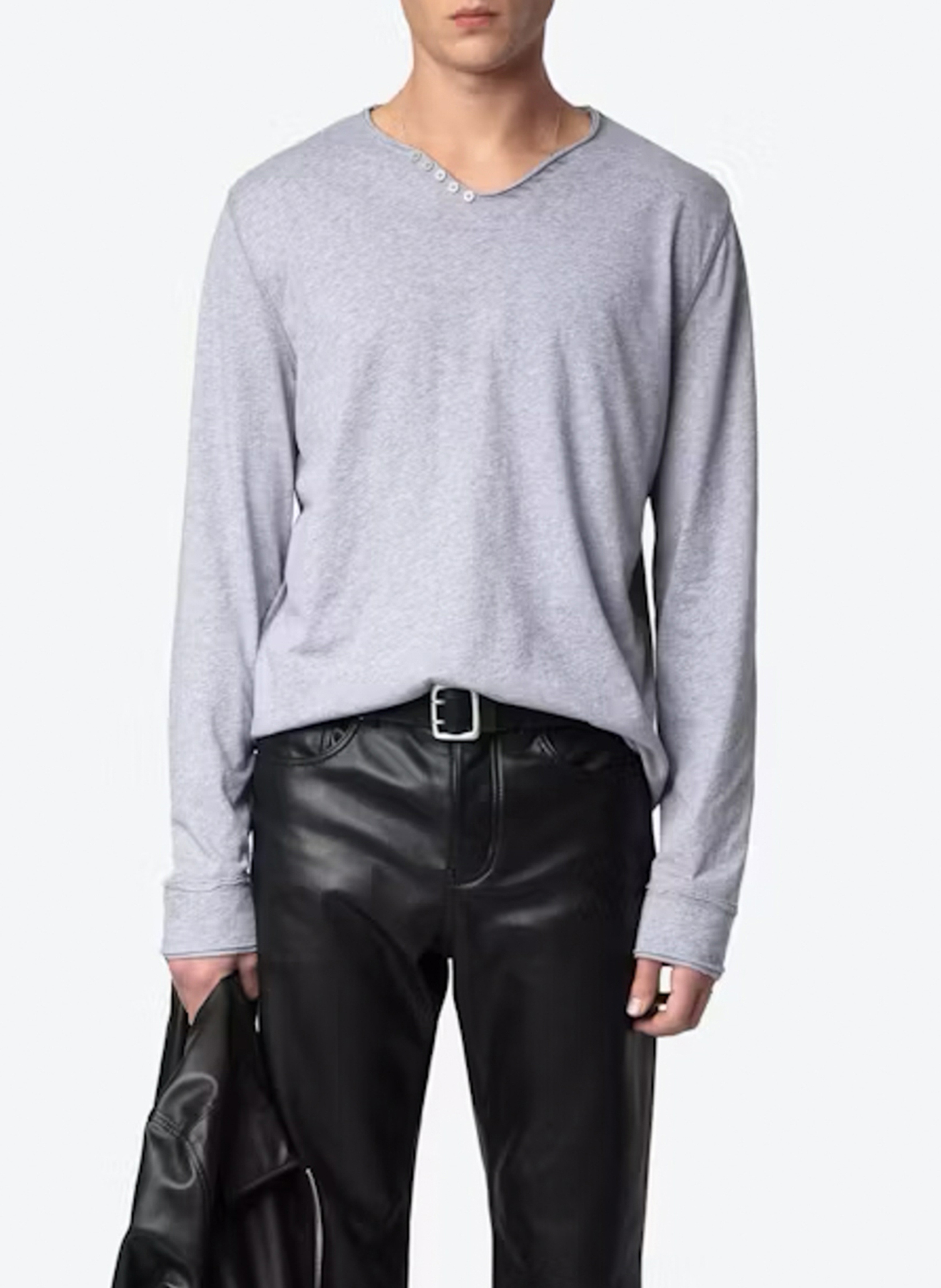 Tes-shirt droit en coton bio monastir ZADIG&VOLTAIRE Gris