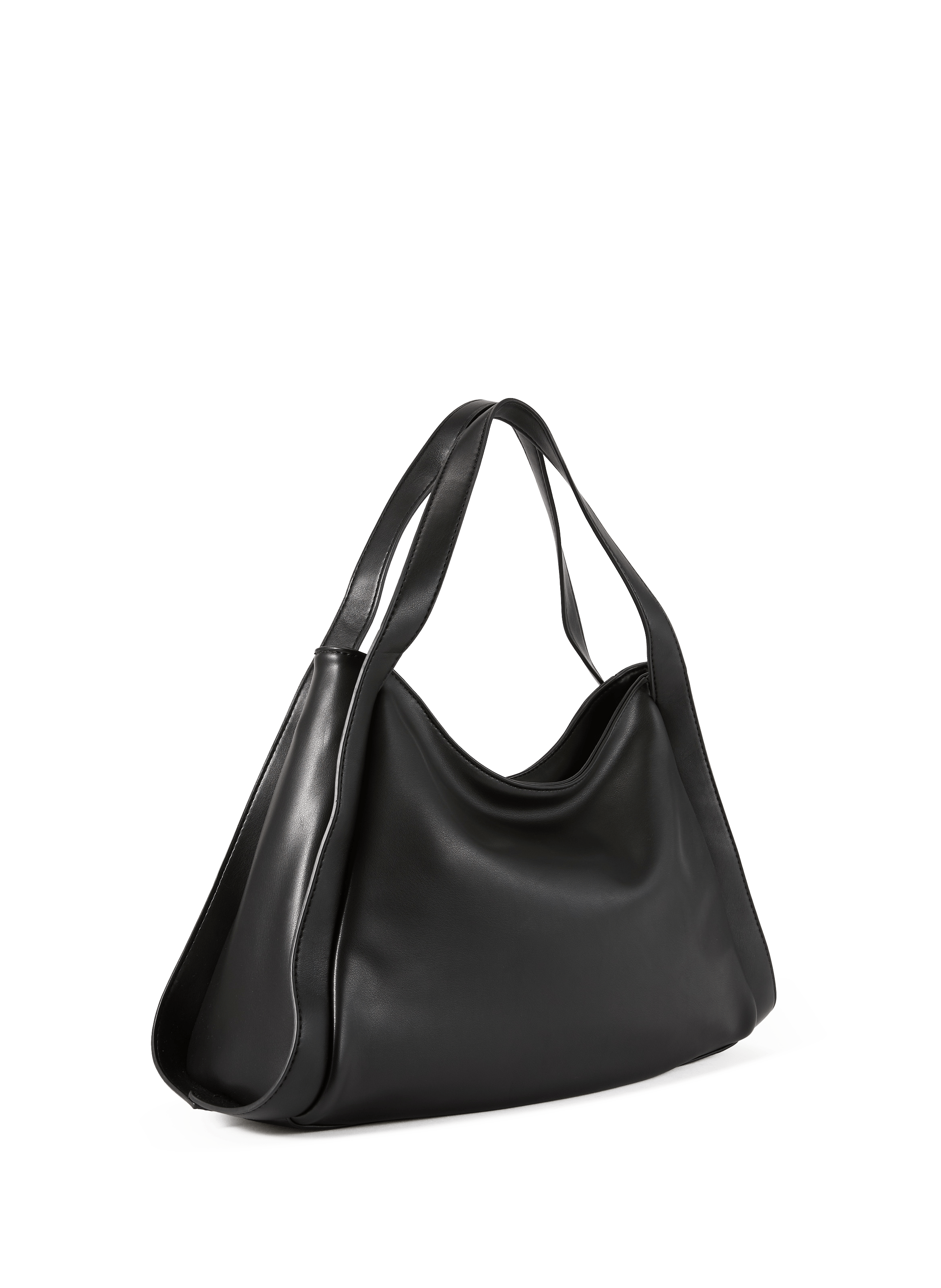 Hobo Handbag in Faux Leather AU PRINTEMPS PARIS Black