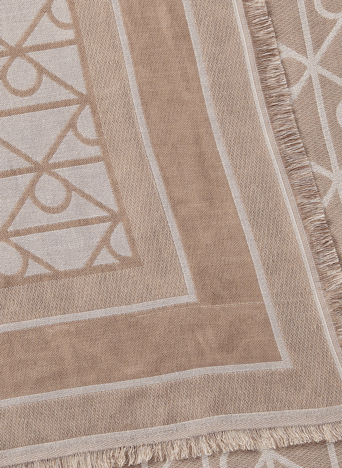 Foulard à motifs bords effilochés CALVIN KLEIN Beige