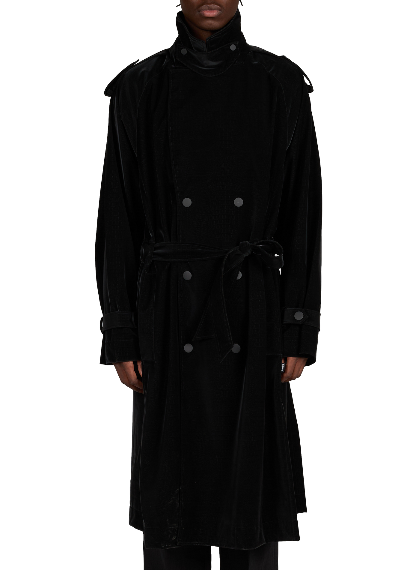 Long waterproof trench coat RAINS Black