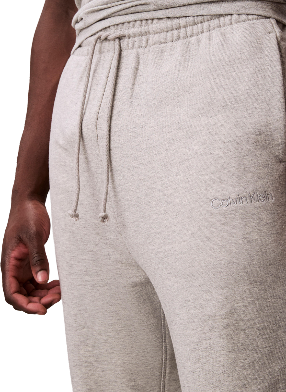 Straight cotton blend jogging pants CALVIN KLEIN Grey