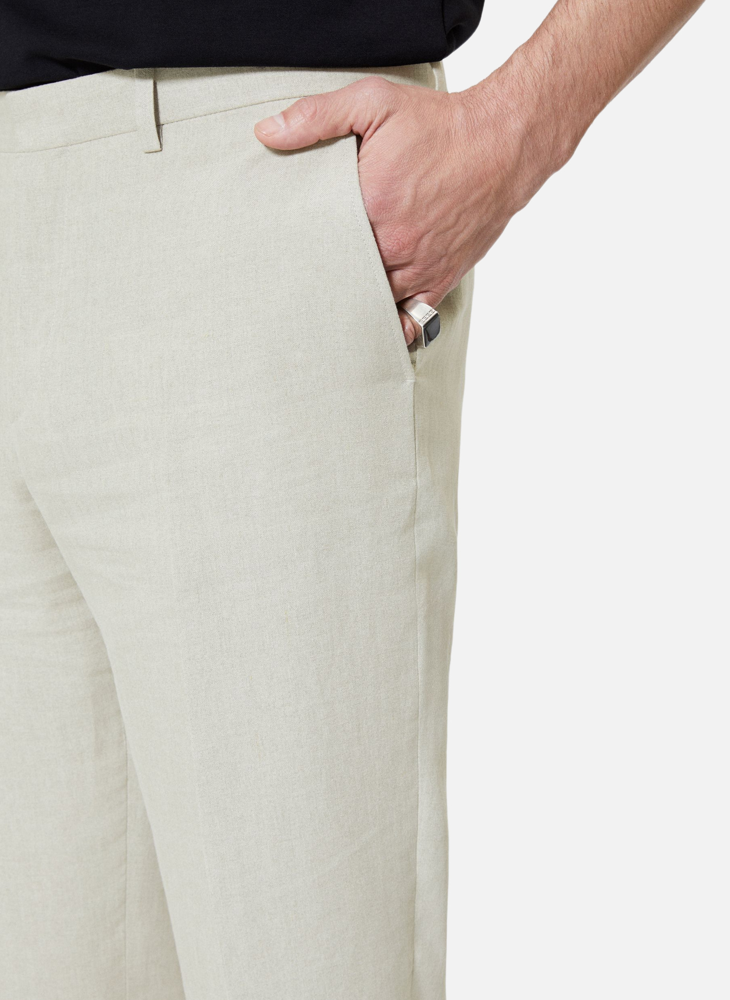 Pantalon de costume en lin THE KOOPLES Beige