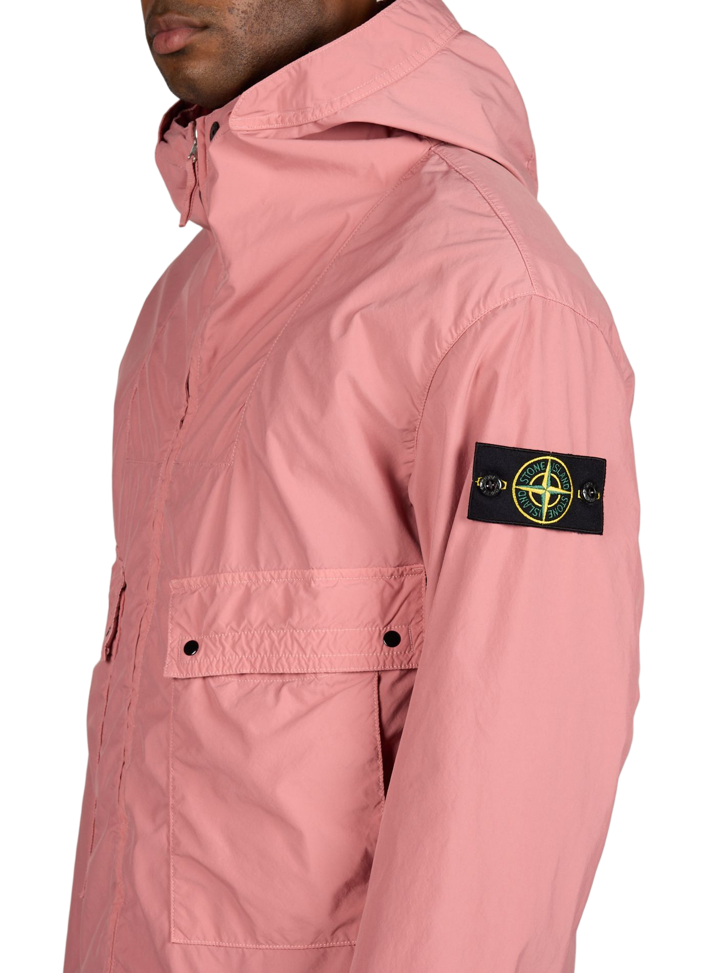 Veste unie à capuche STONE ISLAND Rose