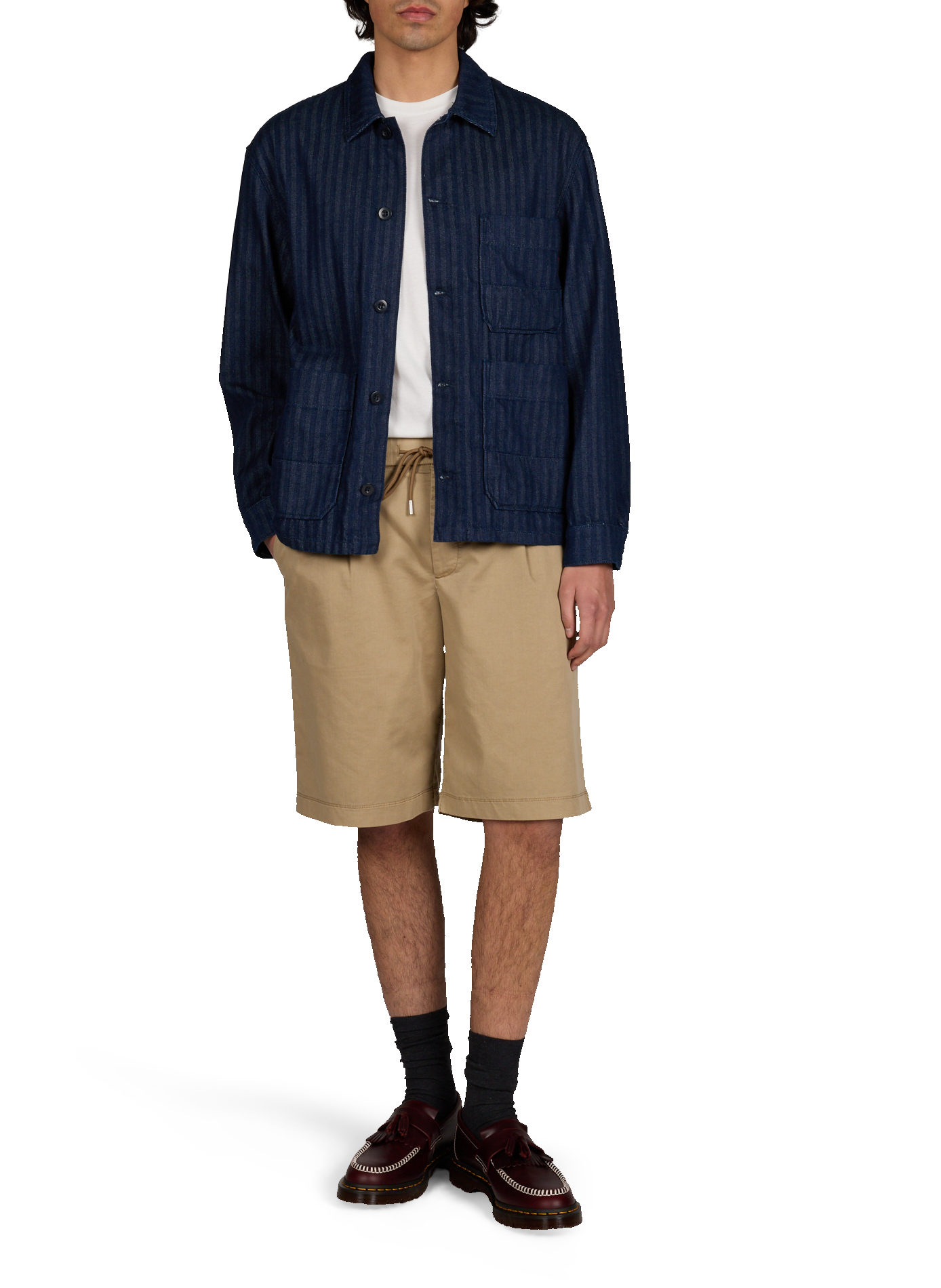 Cotton denim striped jacket REPLAY Blue