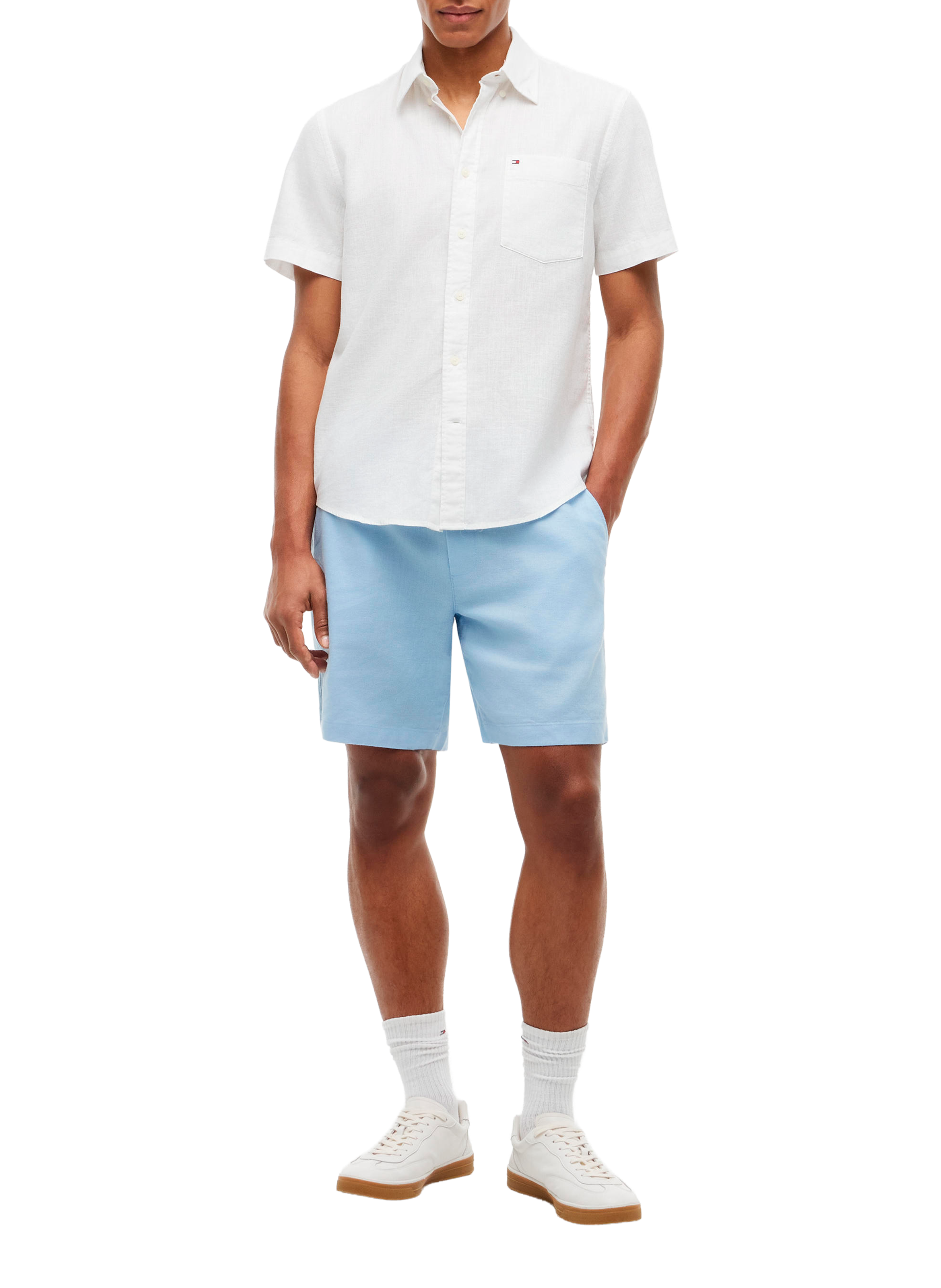 Short chino Dover en lin mélangé TOMMY HILFIGER Bleu