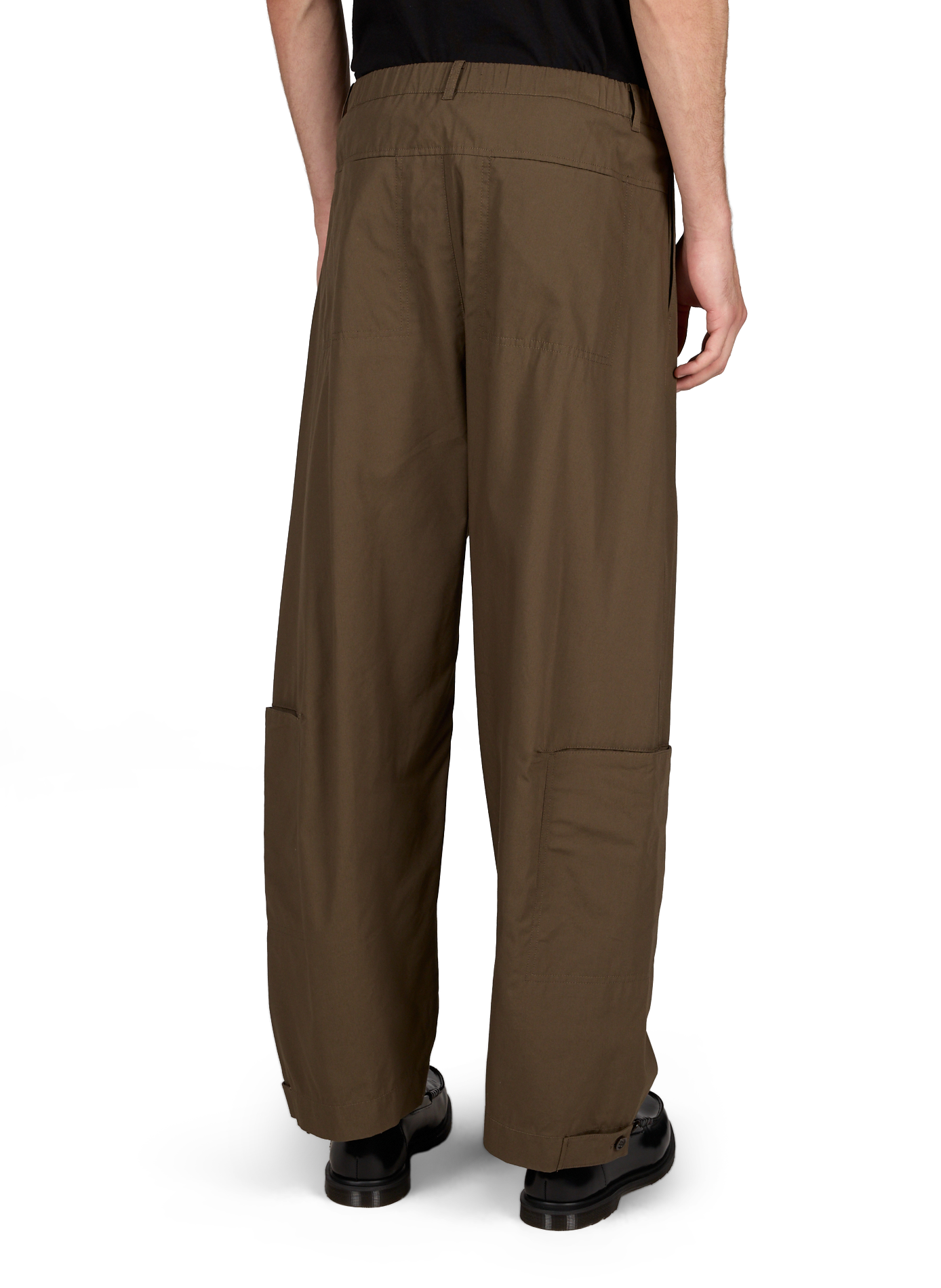 Wide-leg multi-pocket trousers in blended cotton. AMOMENTO Brown
