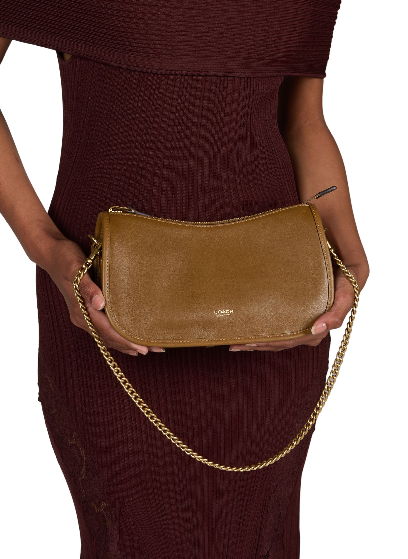 Sac Waverly en cuir grainé  COACH Vert
