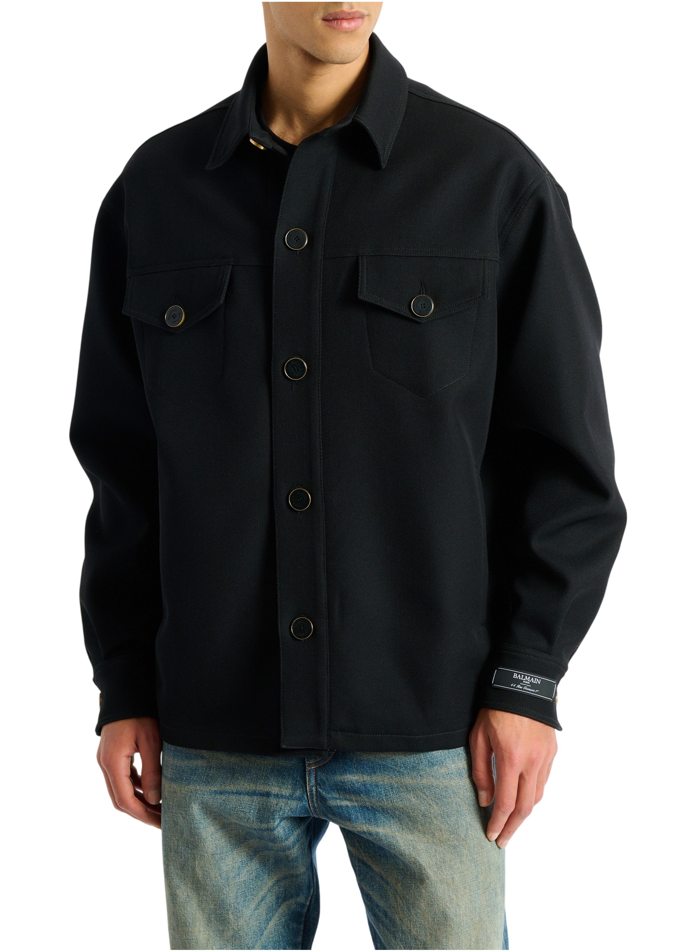 Surchemise en sergé de laine BALMAIN Noir