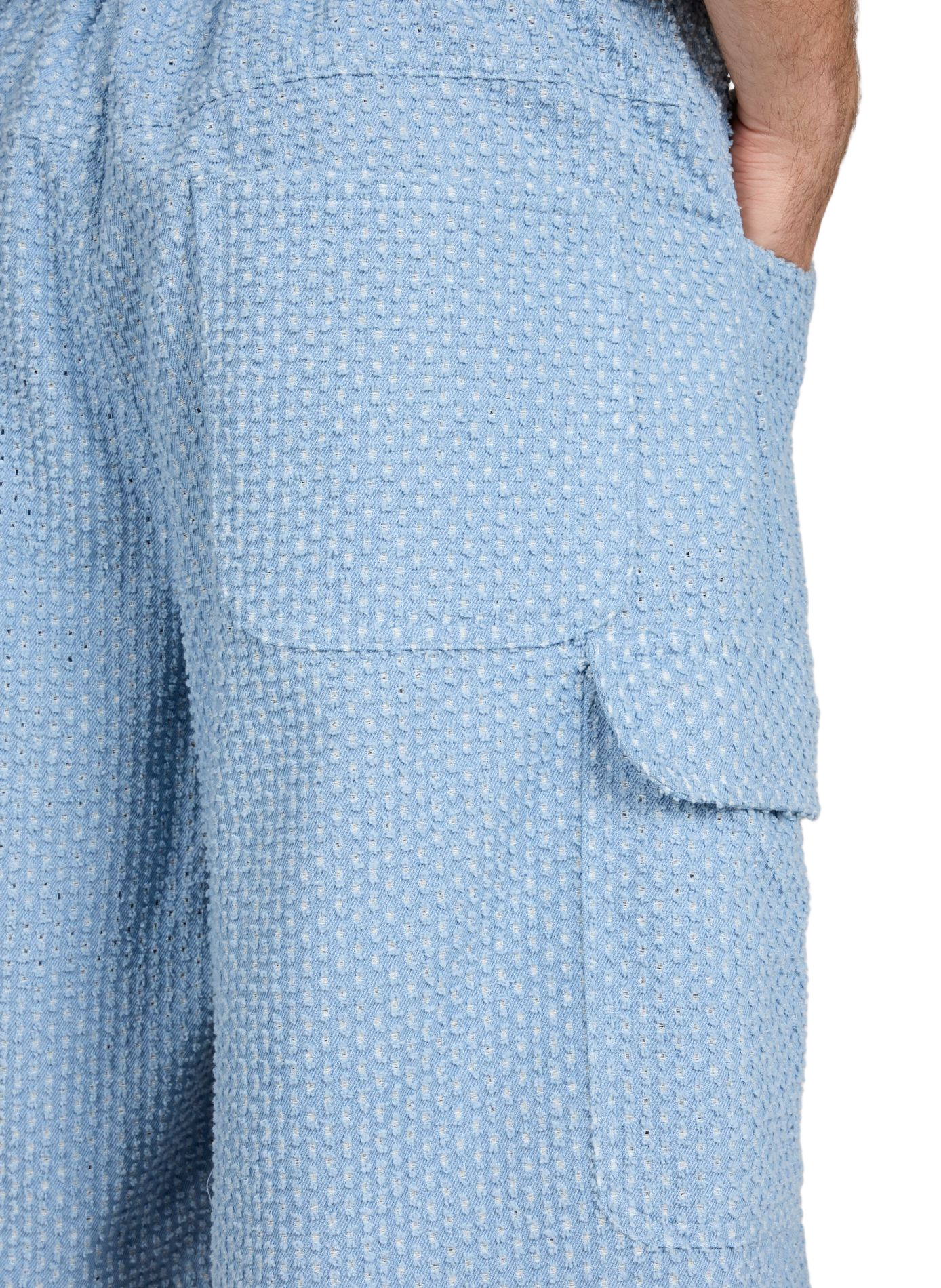 Textured ripped cotton shorts PAS UNE MARQUE Blue